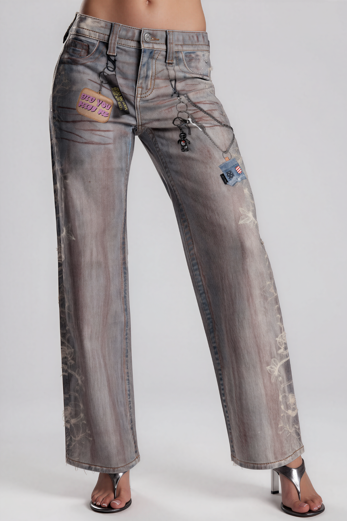 Kaoru Print Straight Jeans