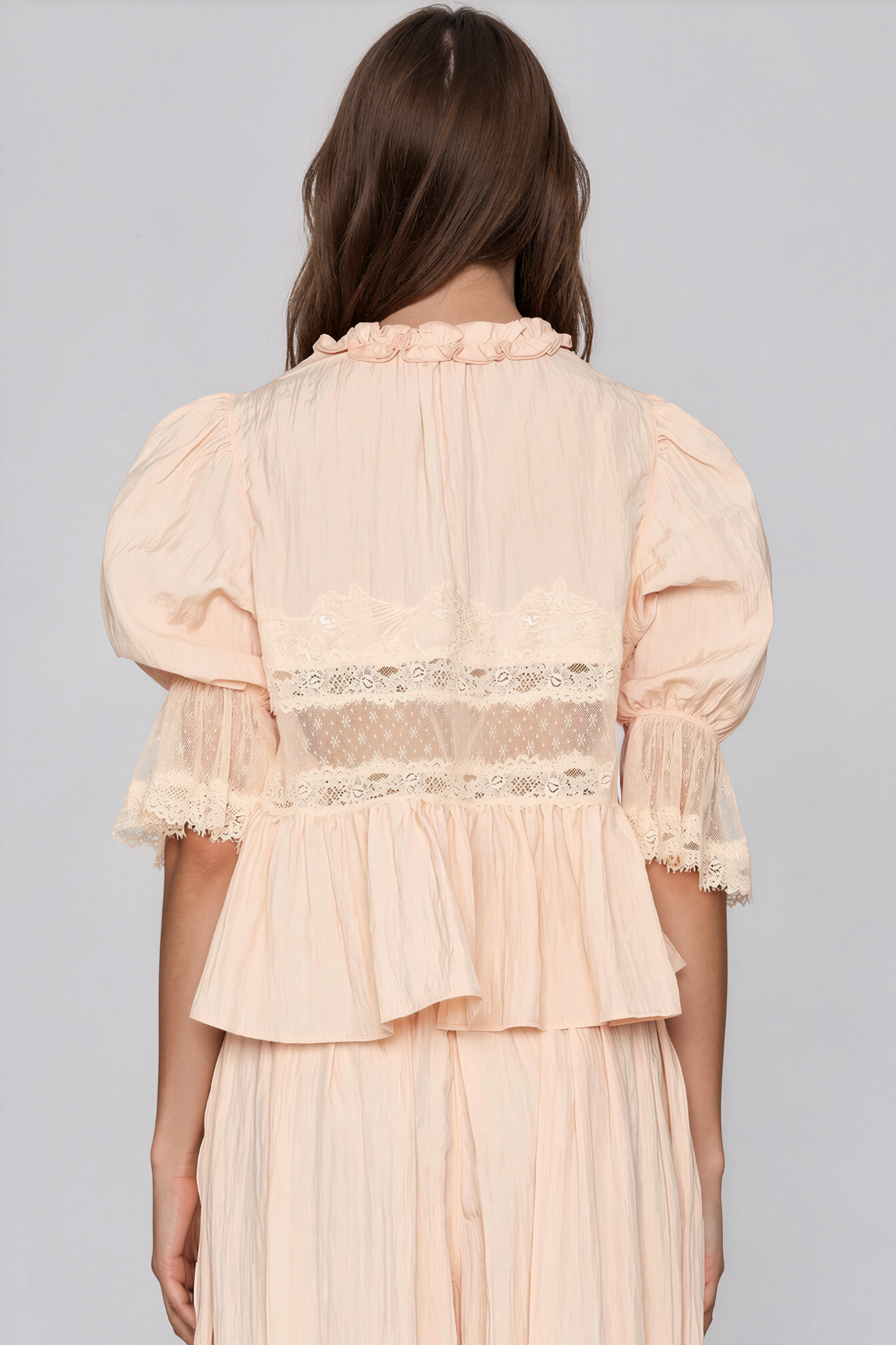 Kapil Puff Sleeve Lace Pants Set