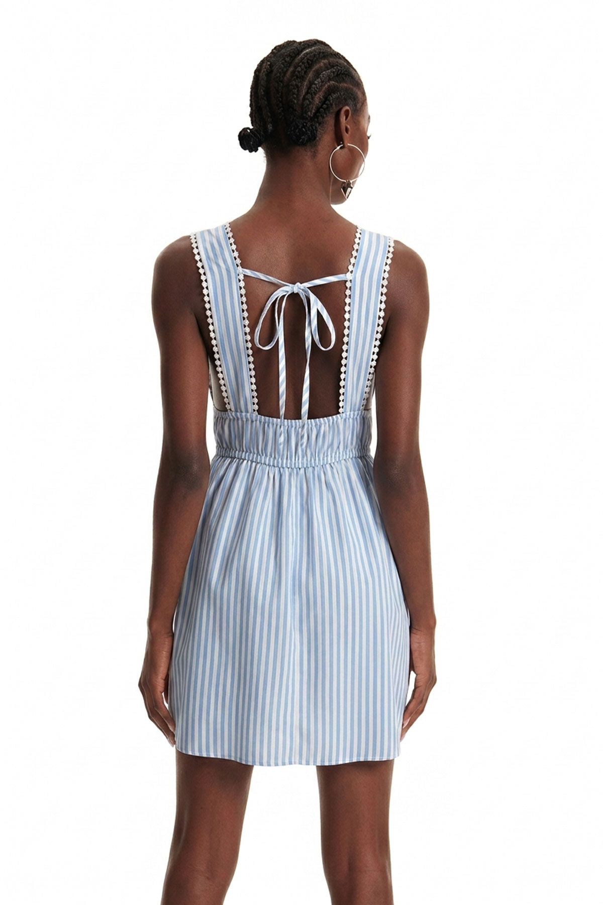 Kapila Plunge Stripe Mini Dress