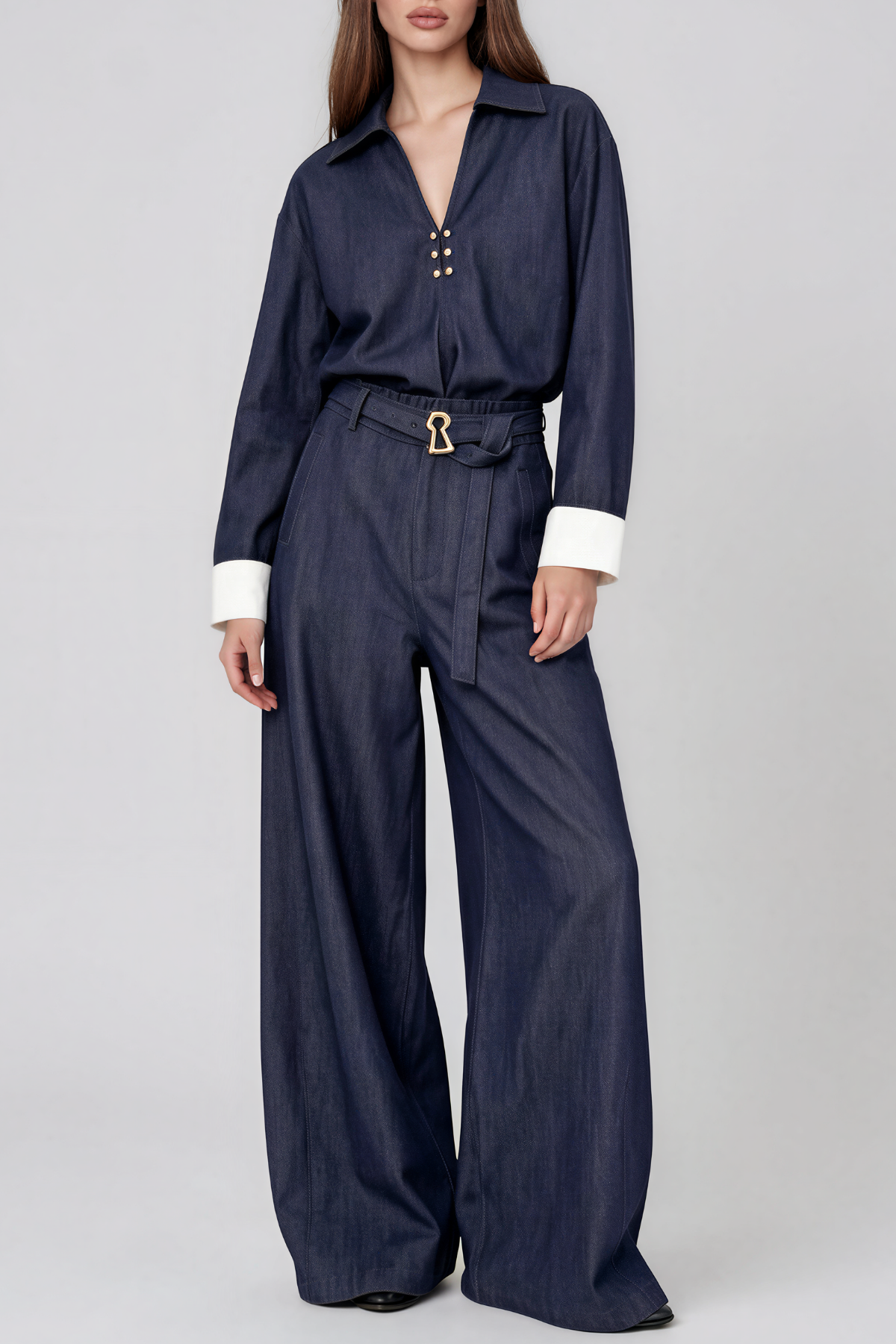 Karasu Long Sleeve Denim Pants Set