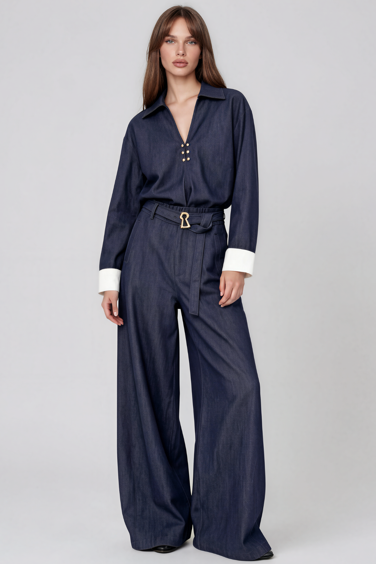 Karasu Long Sleeve Denim Pants Set