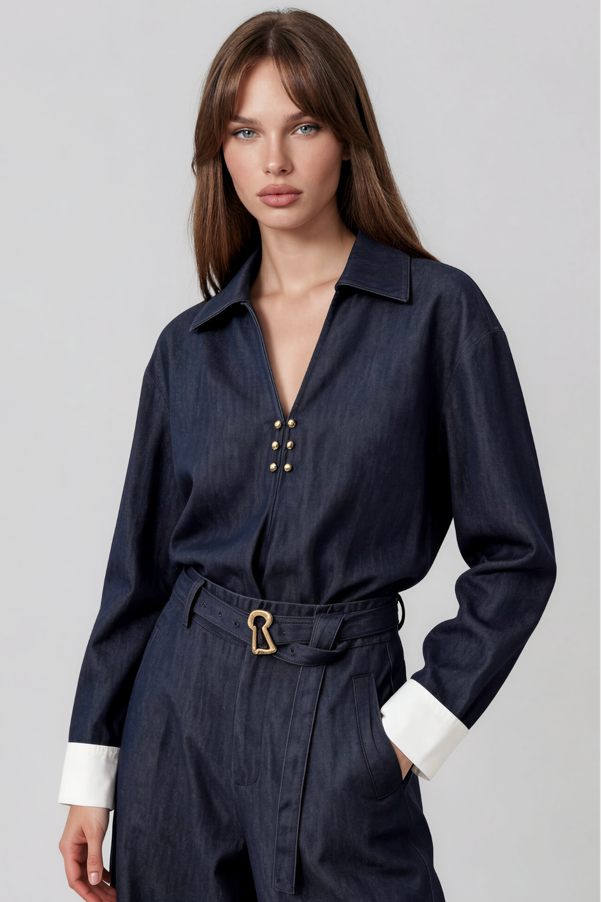 Karasu Long Sleeve Denim Pants Set