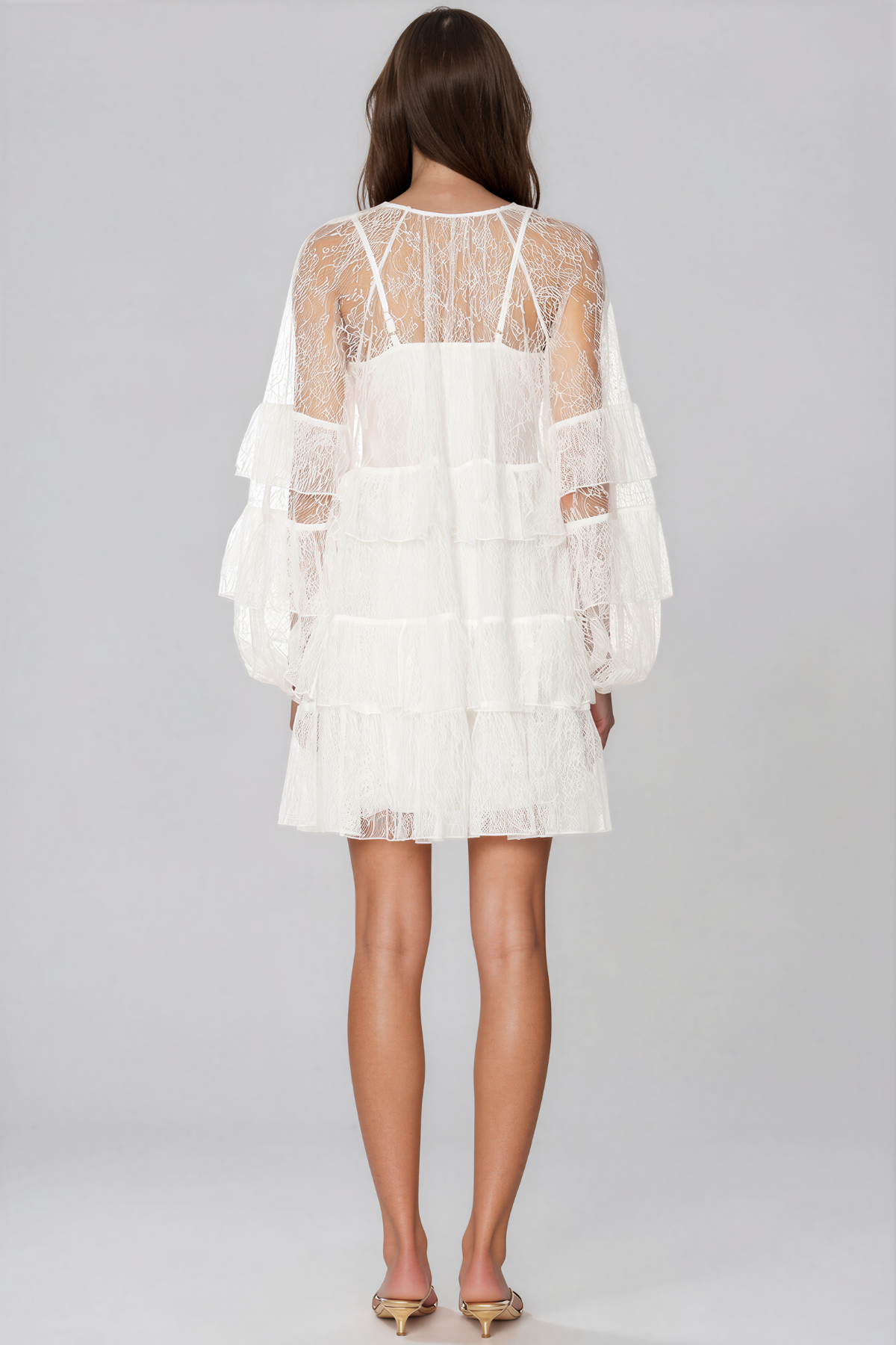 Karenina Balloon Sleeve Lace Mini Dress