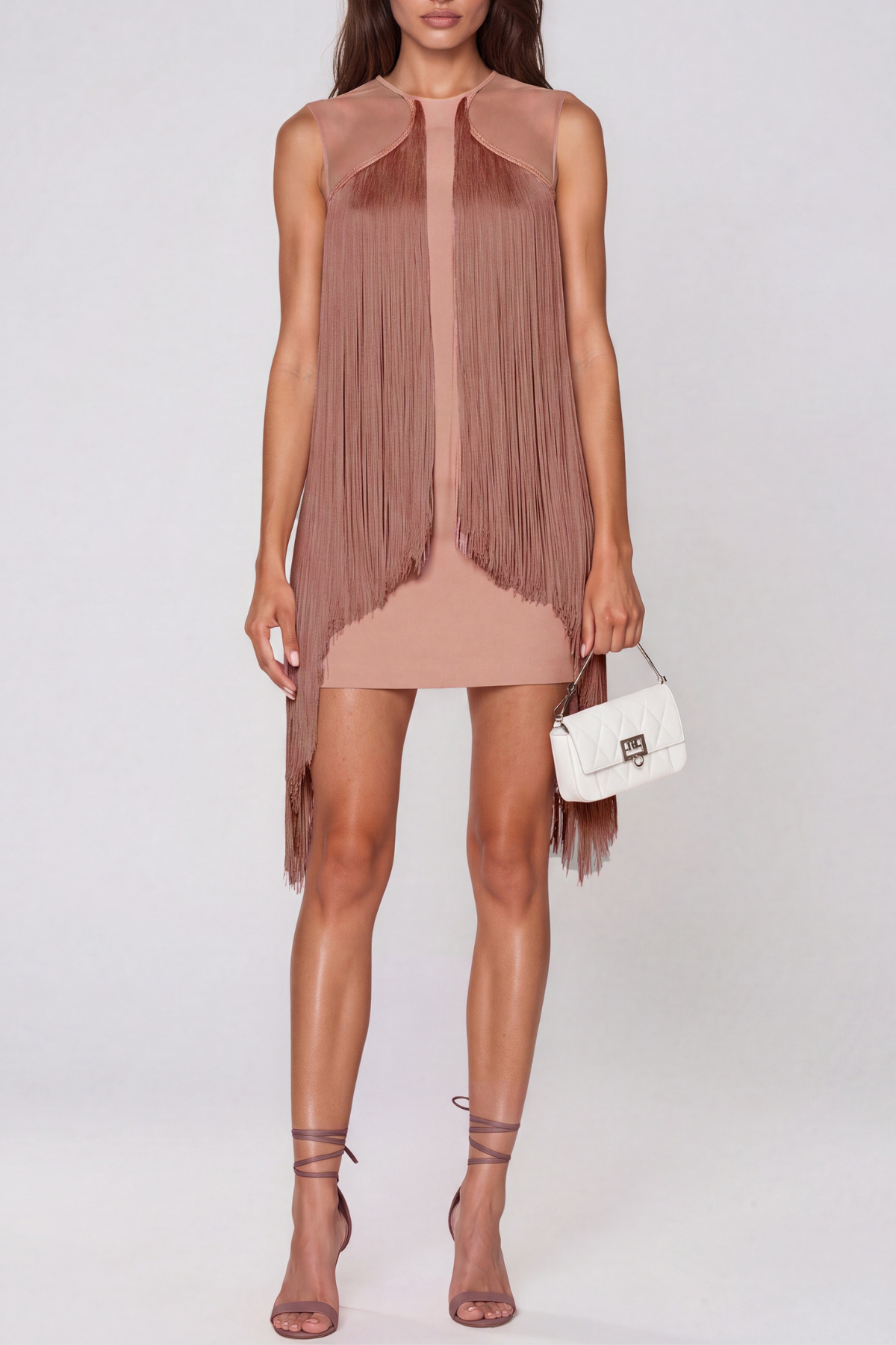 Karif Sleeveless Fringe Mini Dress