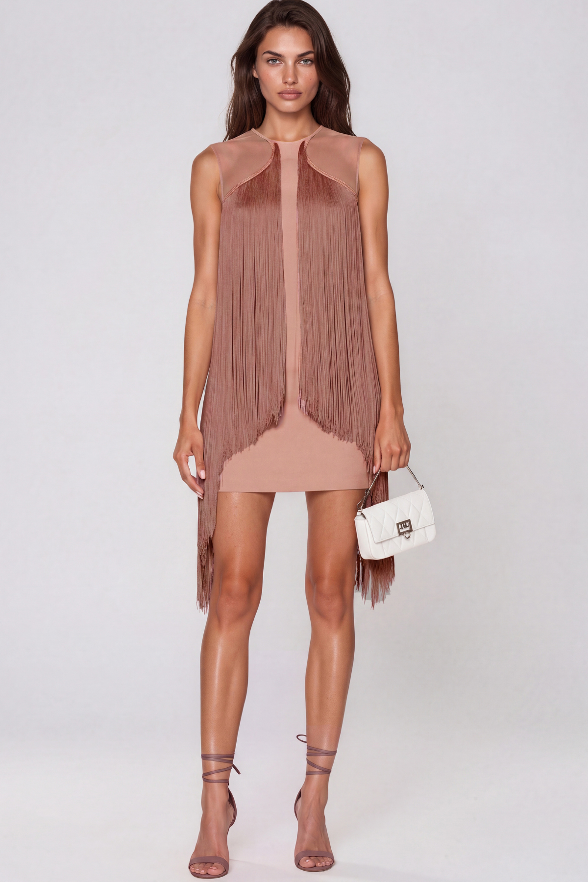 Karif Sleeveless Fringe Mini Dress