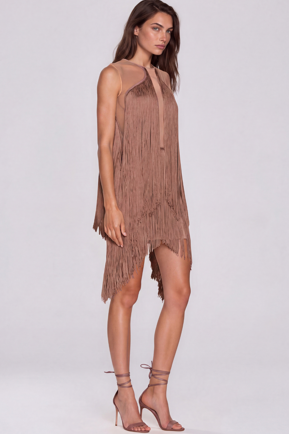 Karif Sleeveless Fringe Mini Dress