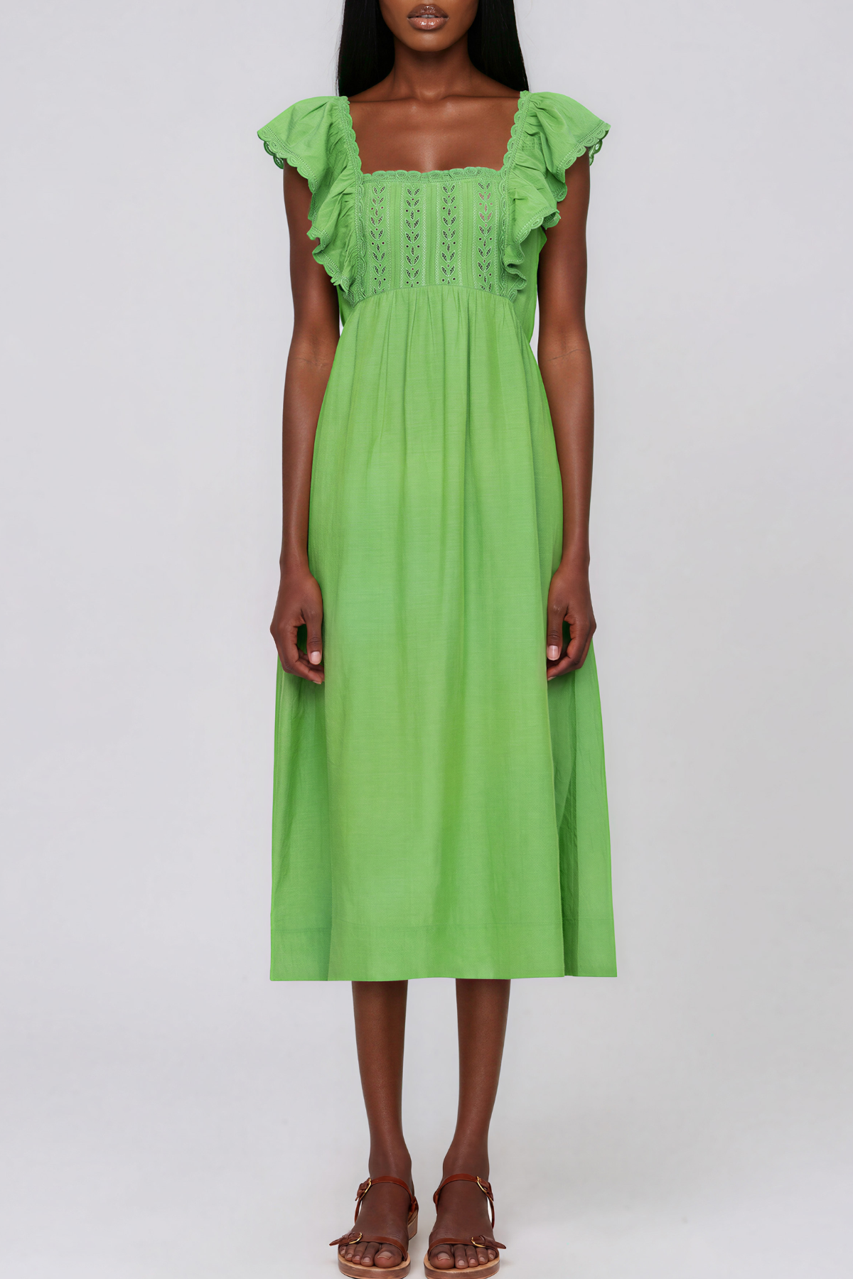 Karis Ruffle Midi Dress