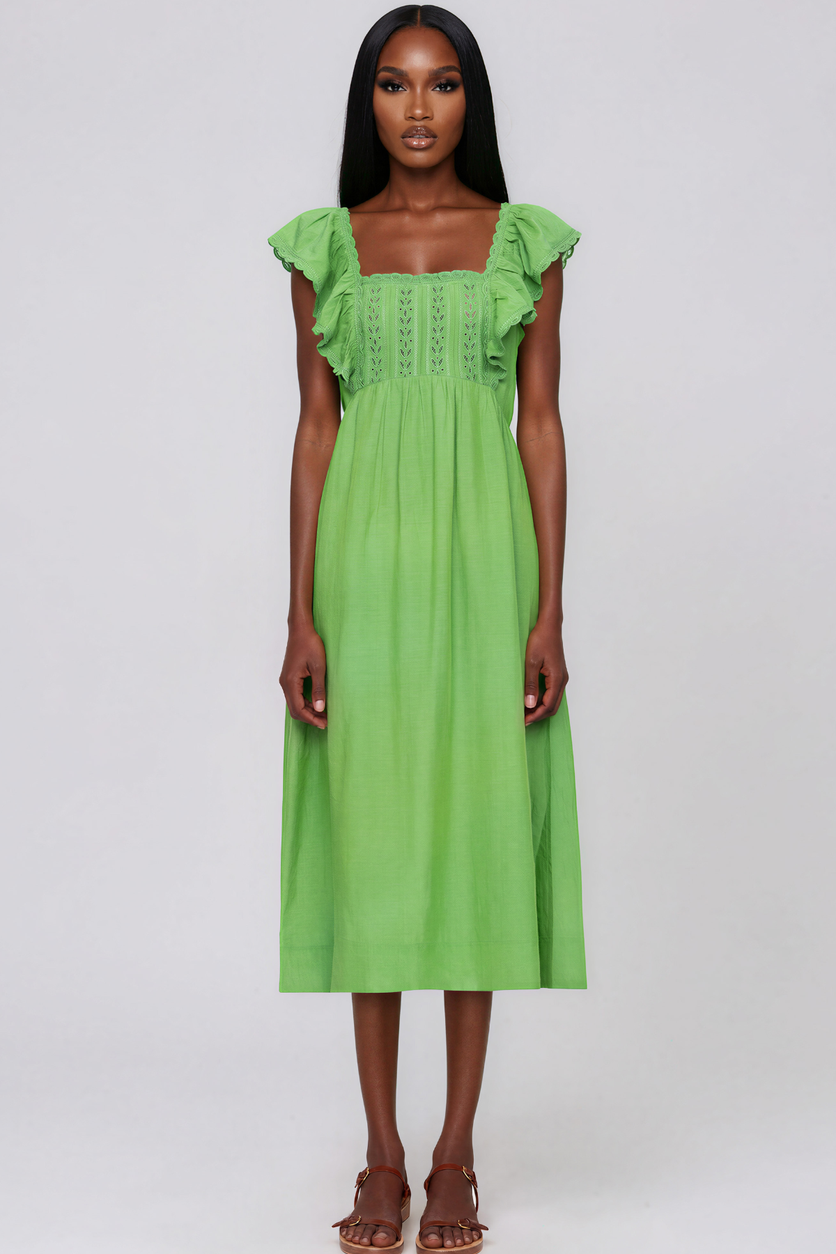 Karis Ruffle Midi Dress