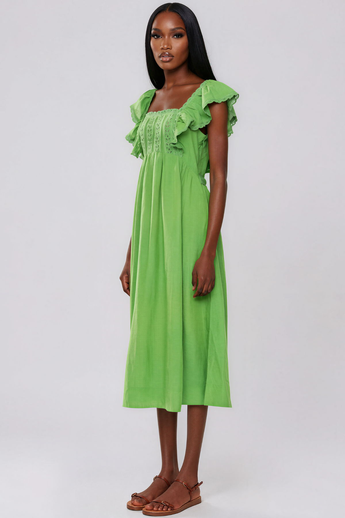 Karis Ruffle Midi Dress