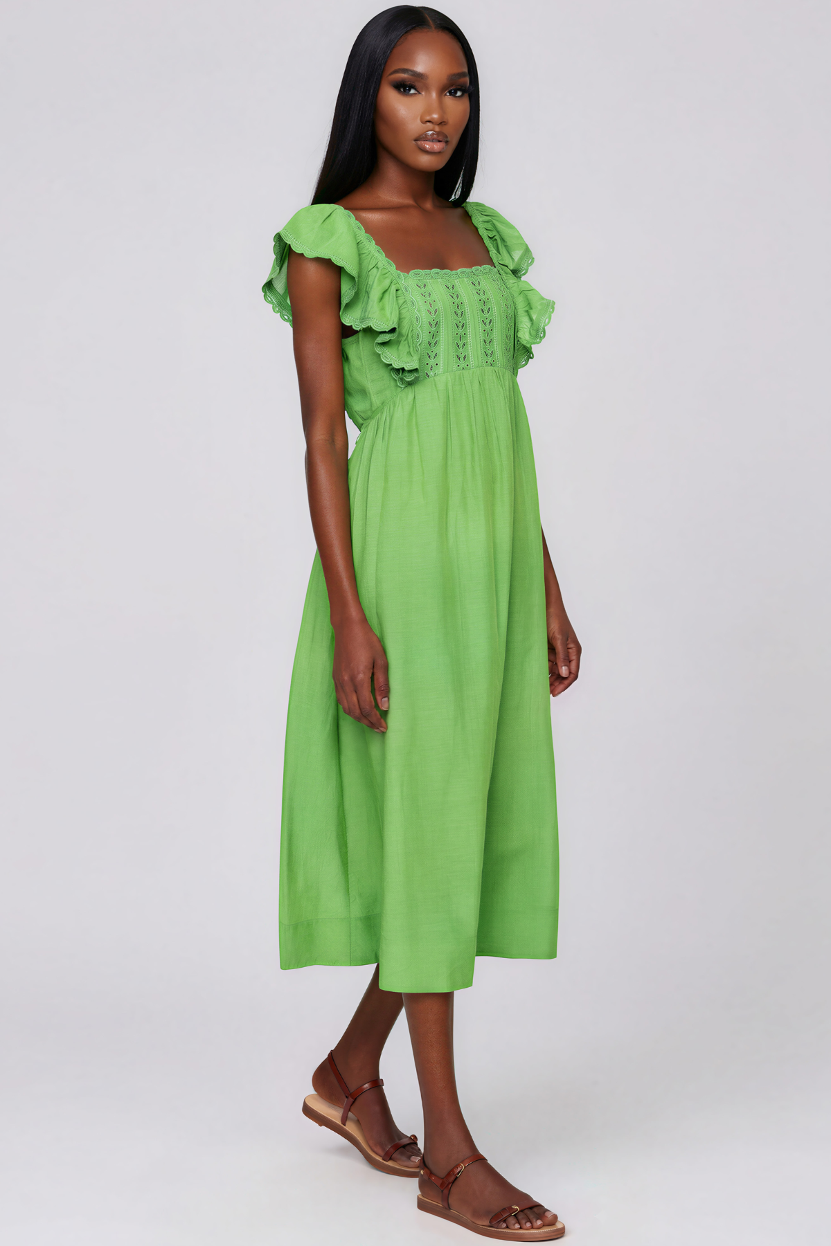 Karis Ruffle Midi Dress