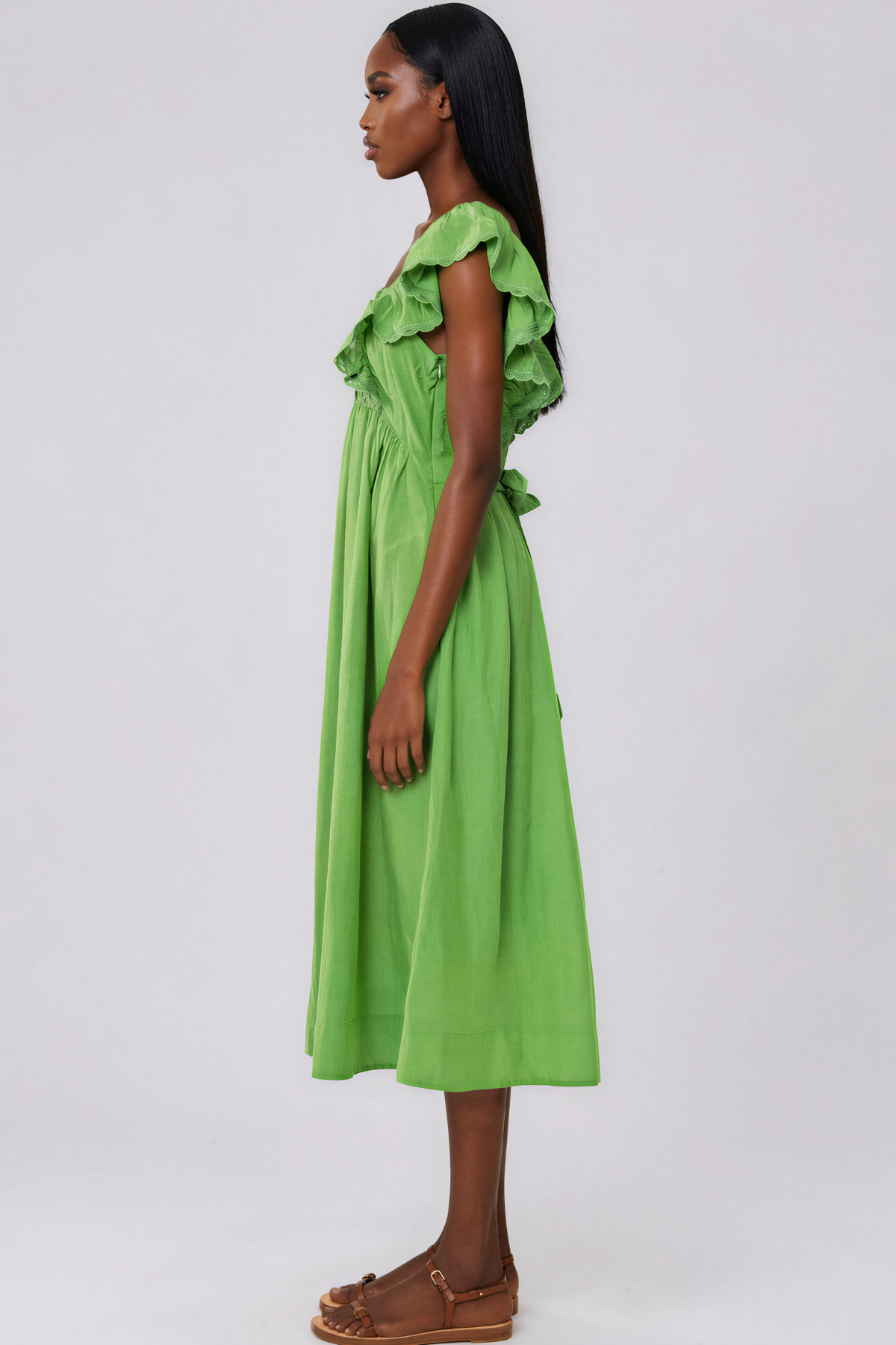 Karis Ruffle Midi Dress