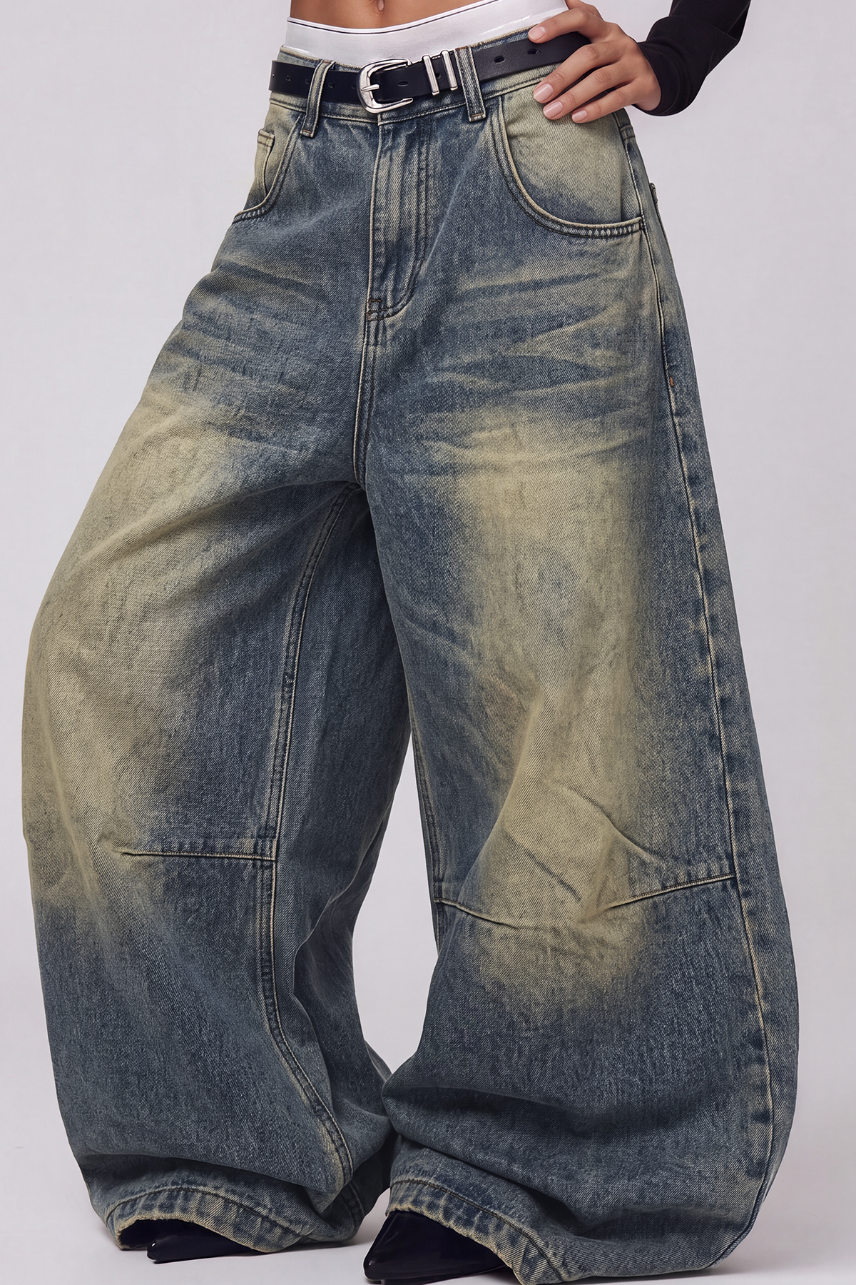 Karla Blenched Baggy Jeans