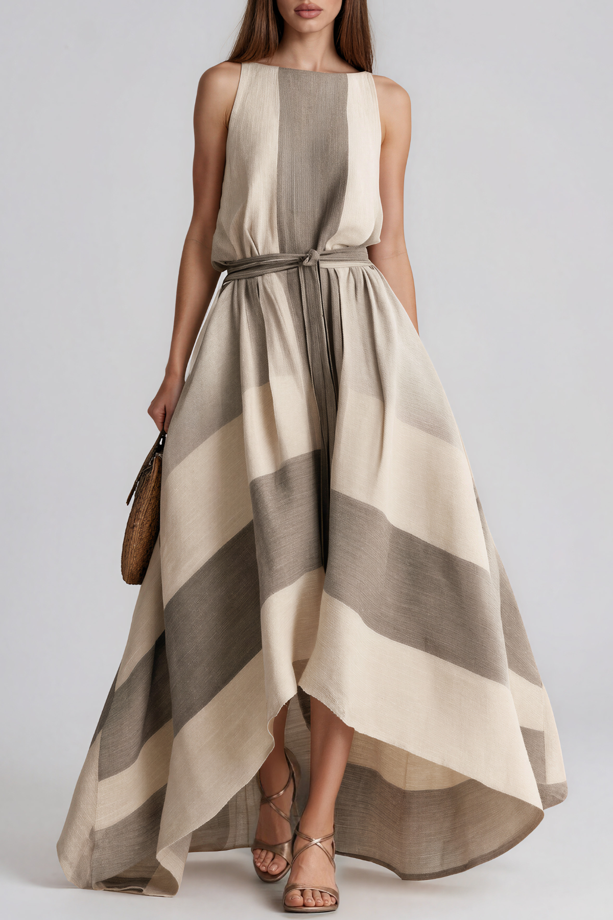 Karro Sleeveless Stripe Maxi Dress