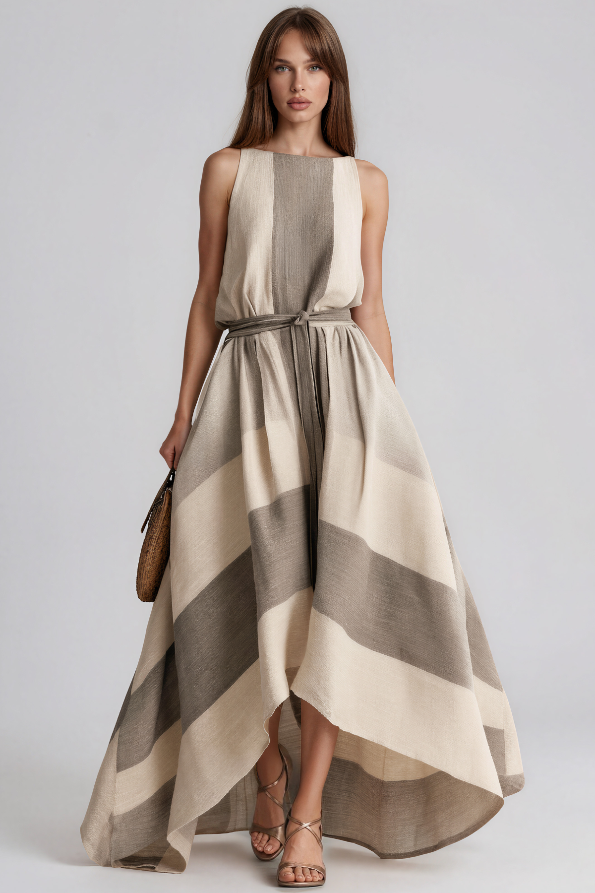 Karro Sleeveless Stripe Maxi Dress