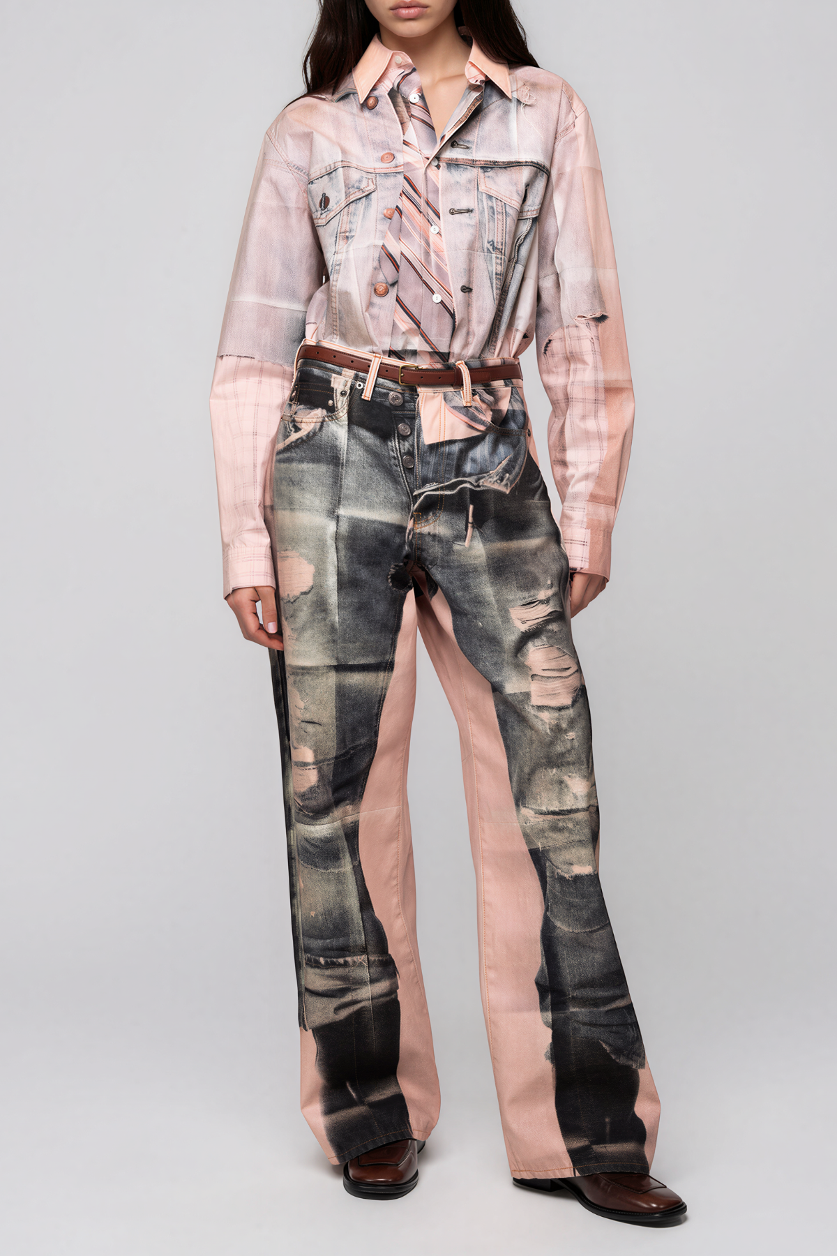 Karsen Asymmetric Print Jeans