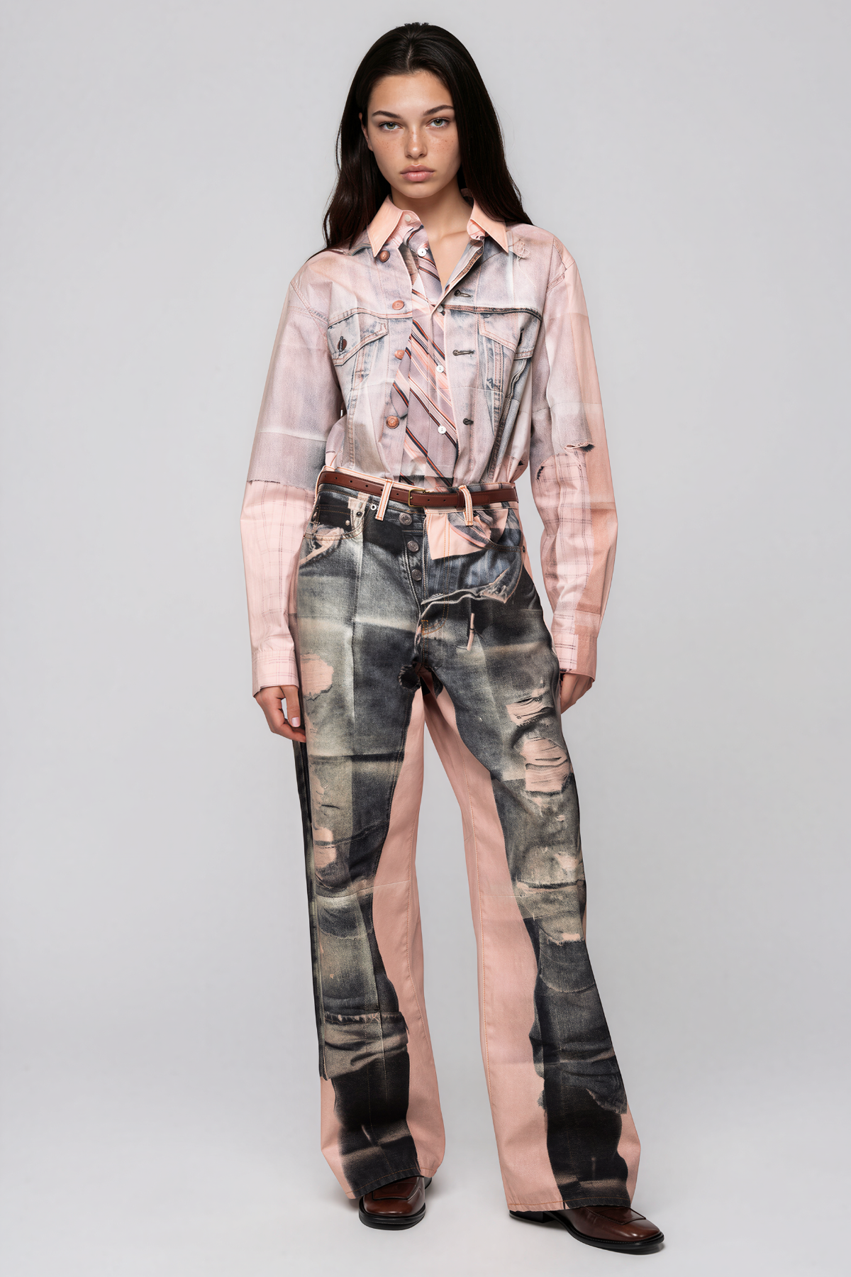 Karsen Asymmetric Print Jeans