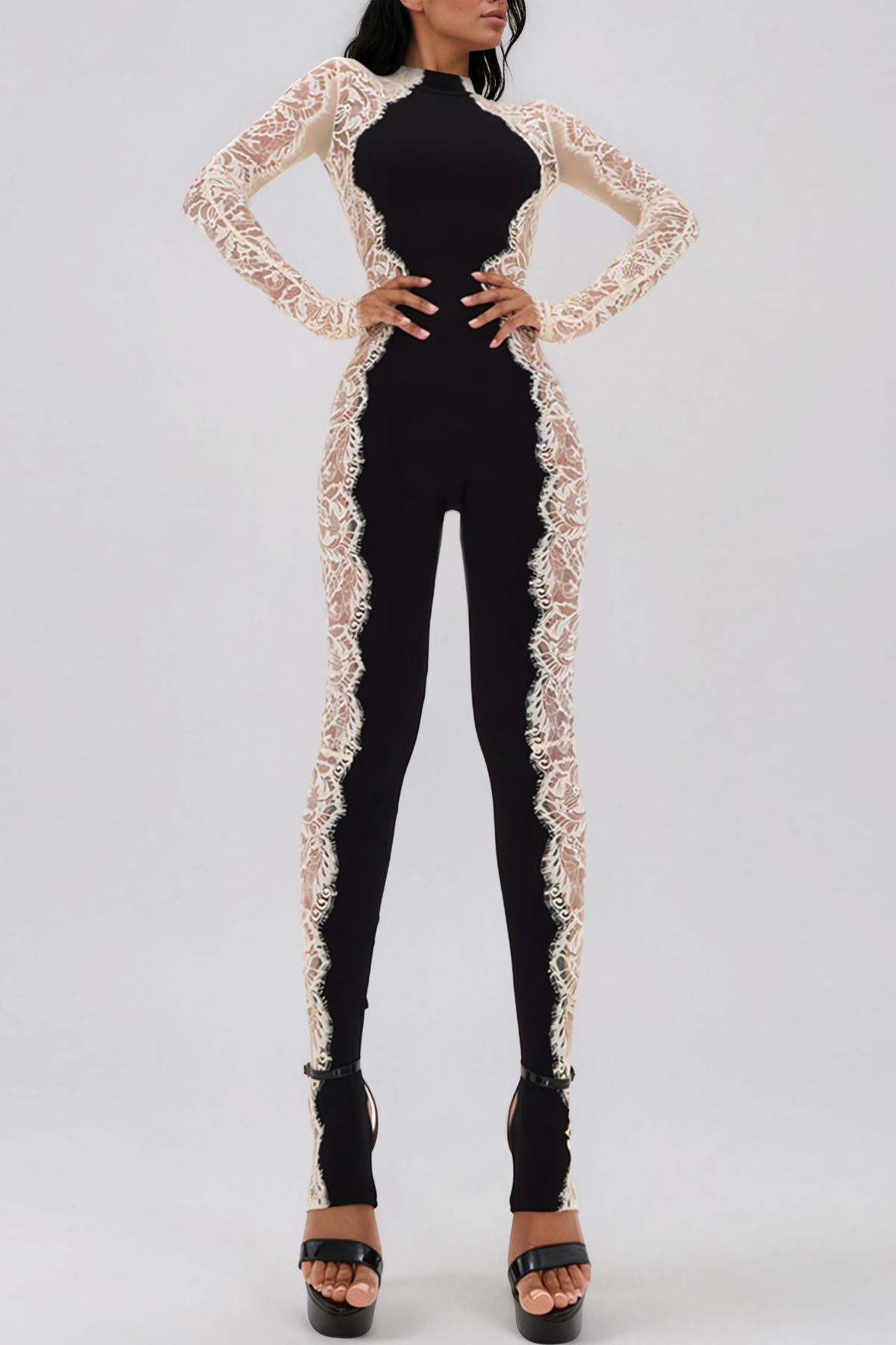 Karston Long Sleeve Lace Jumpsuit