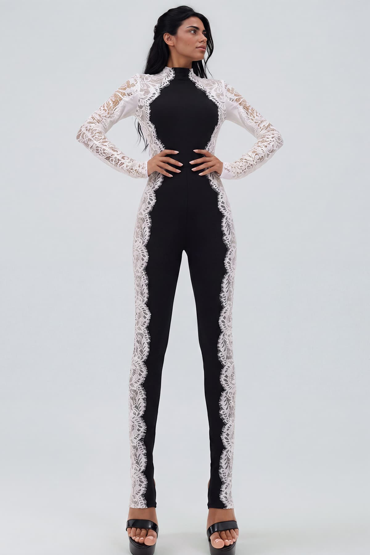 Karston Long Sleeve Lace Jumpsuit