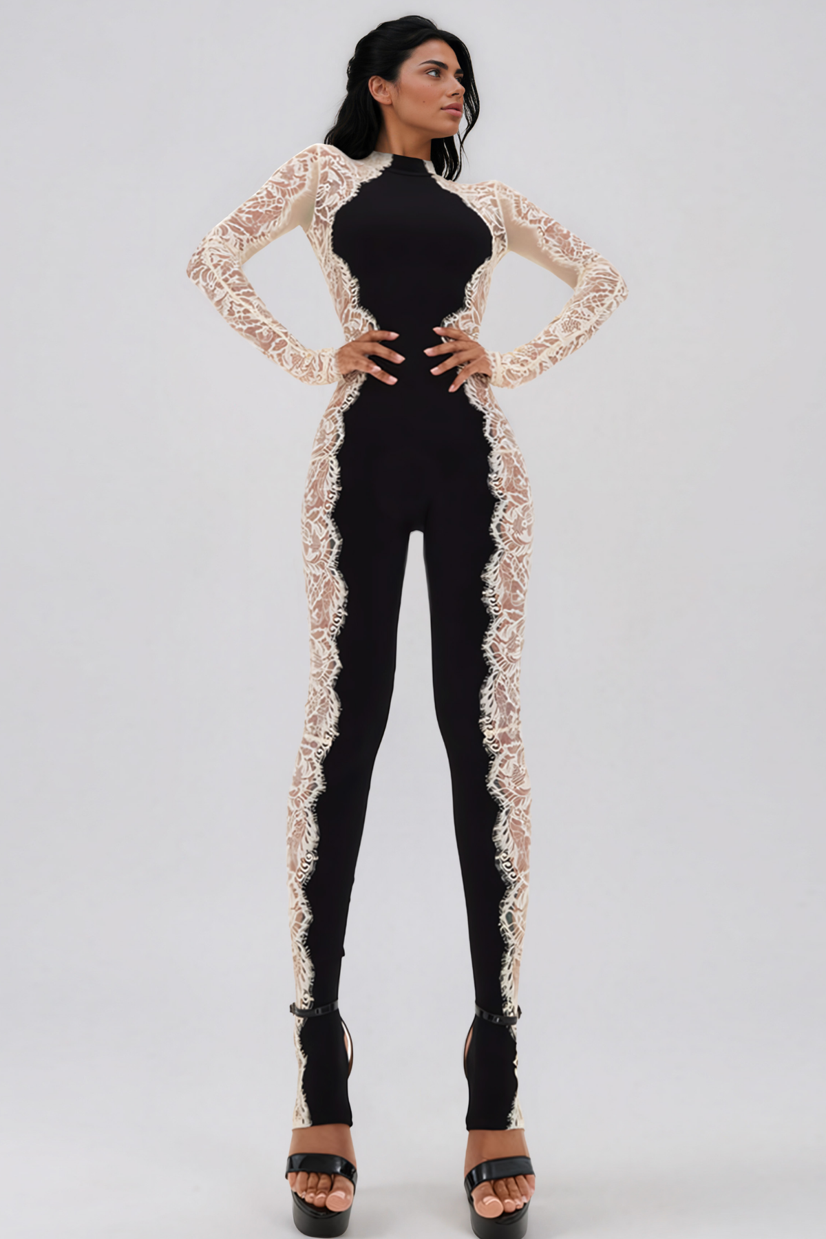 Karston Long Sleeve Lace Jumpsuit