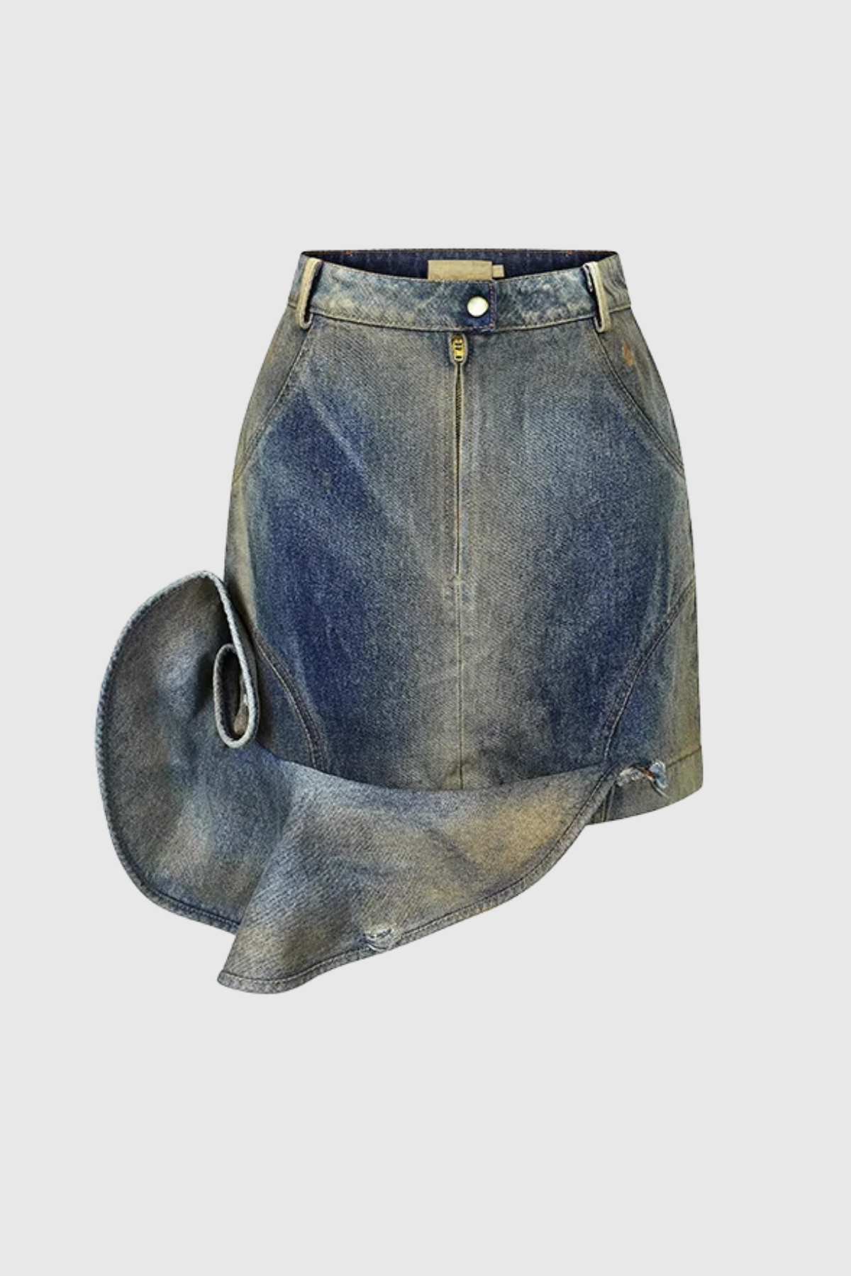 Karuka Ruffle  Denim Mini Skirt
