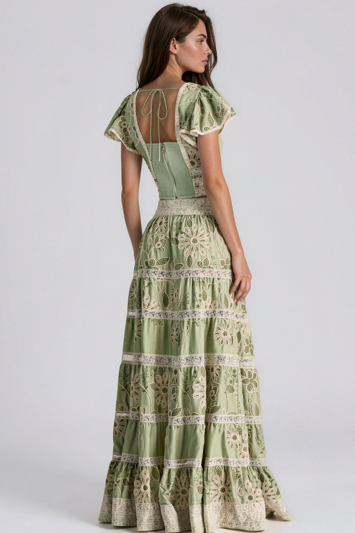 Kasai V Neck Floral Skirt Set