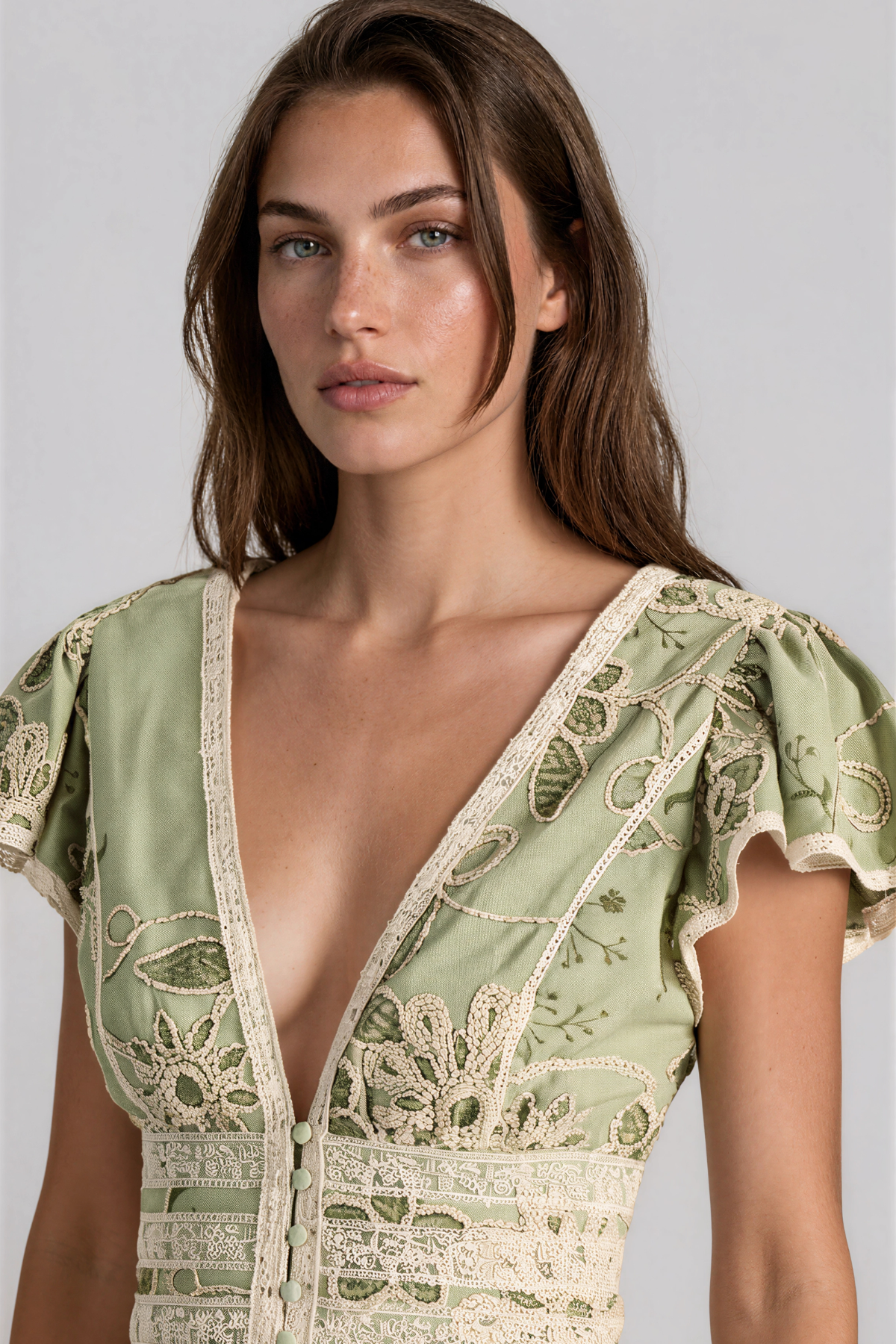 Kasai V Neck Floral Skirt Set