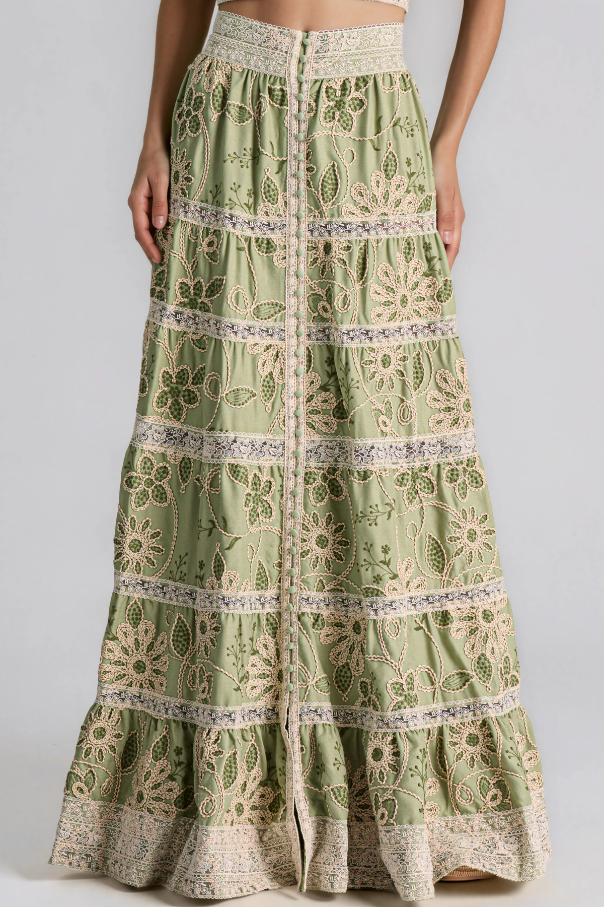 Kasai V Neck Floral Skirt Set