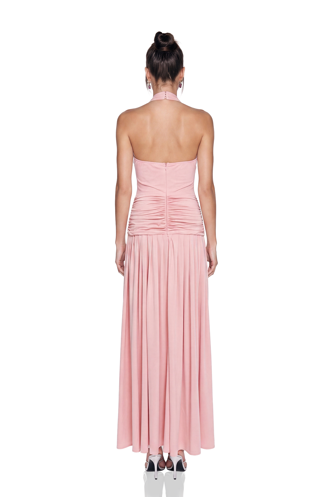 Kashveen Halter Neck Ruch Maxi Dress