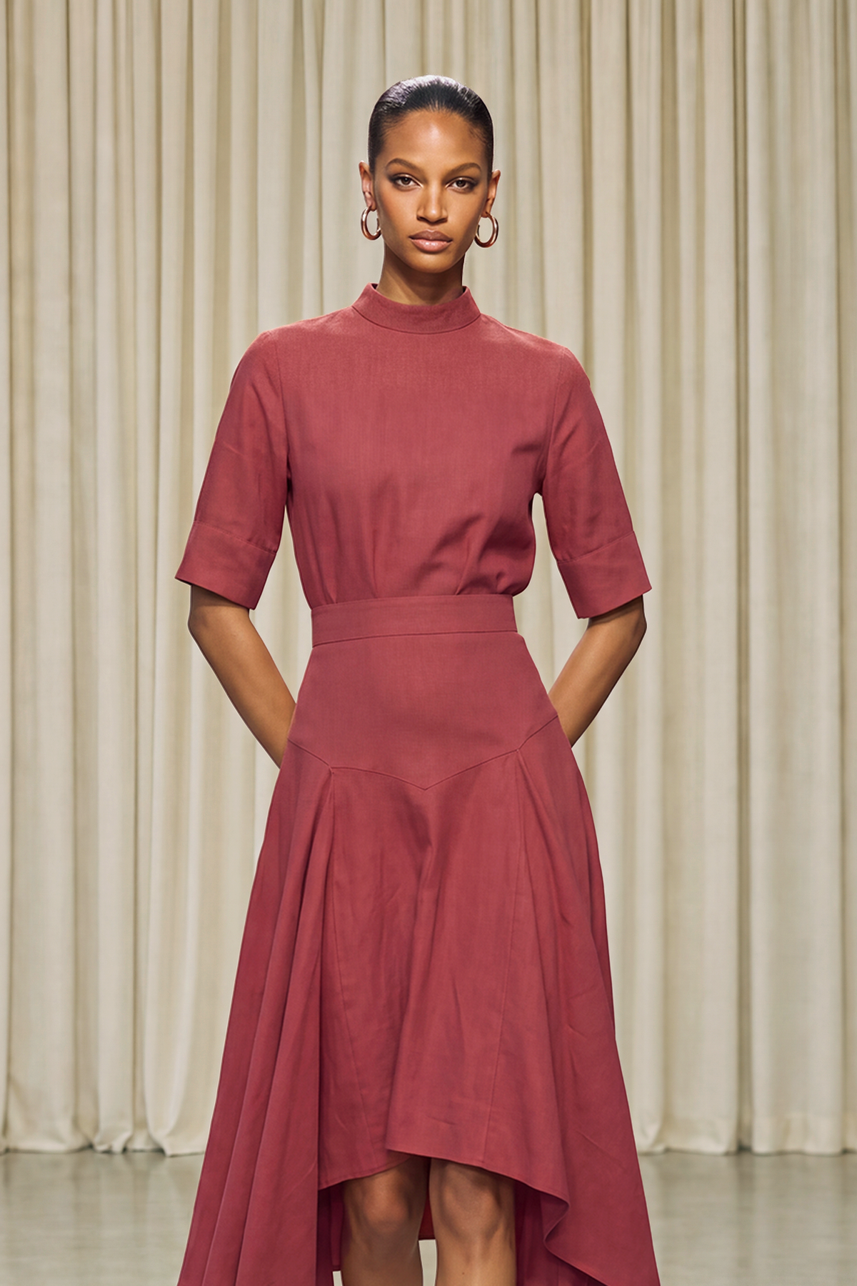 Kasi Tie Up Ruffle Skirt Set