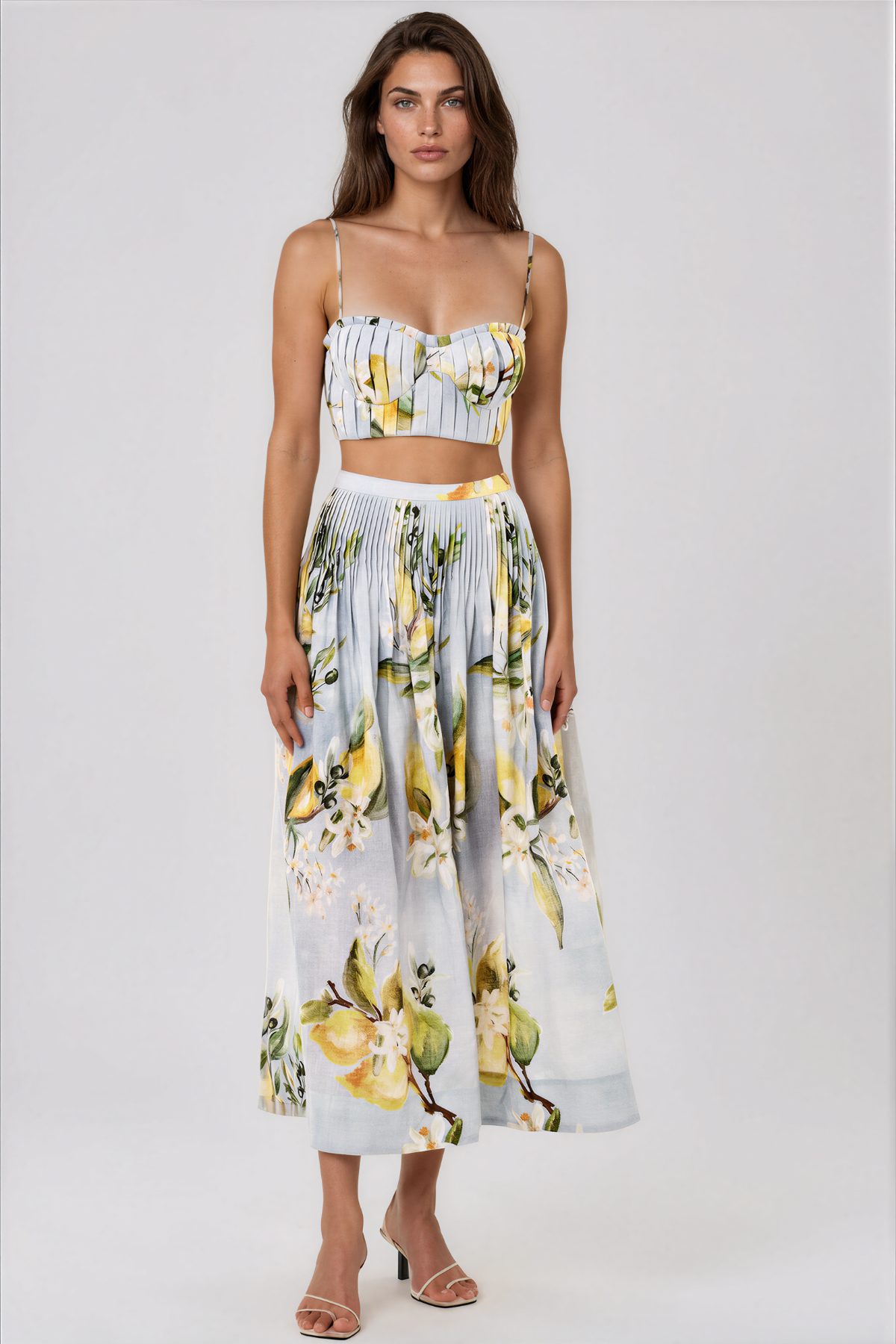 Kasia Spaghetti Floral Skirt Set