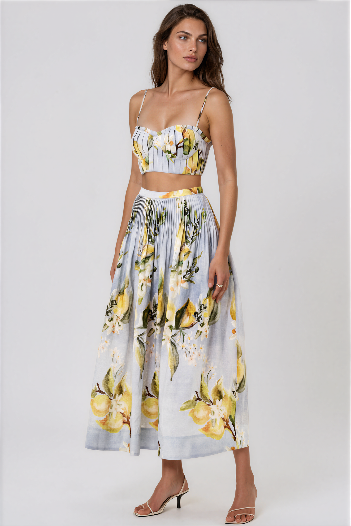 Kasia Spaghetti Floral Skirt Set
