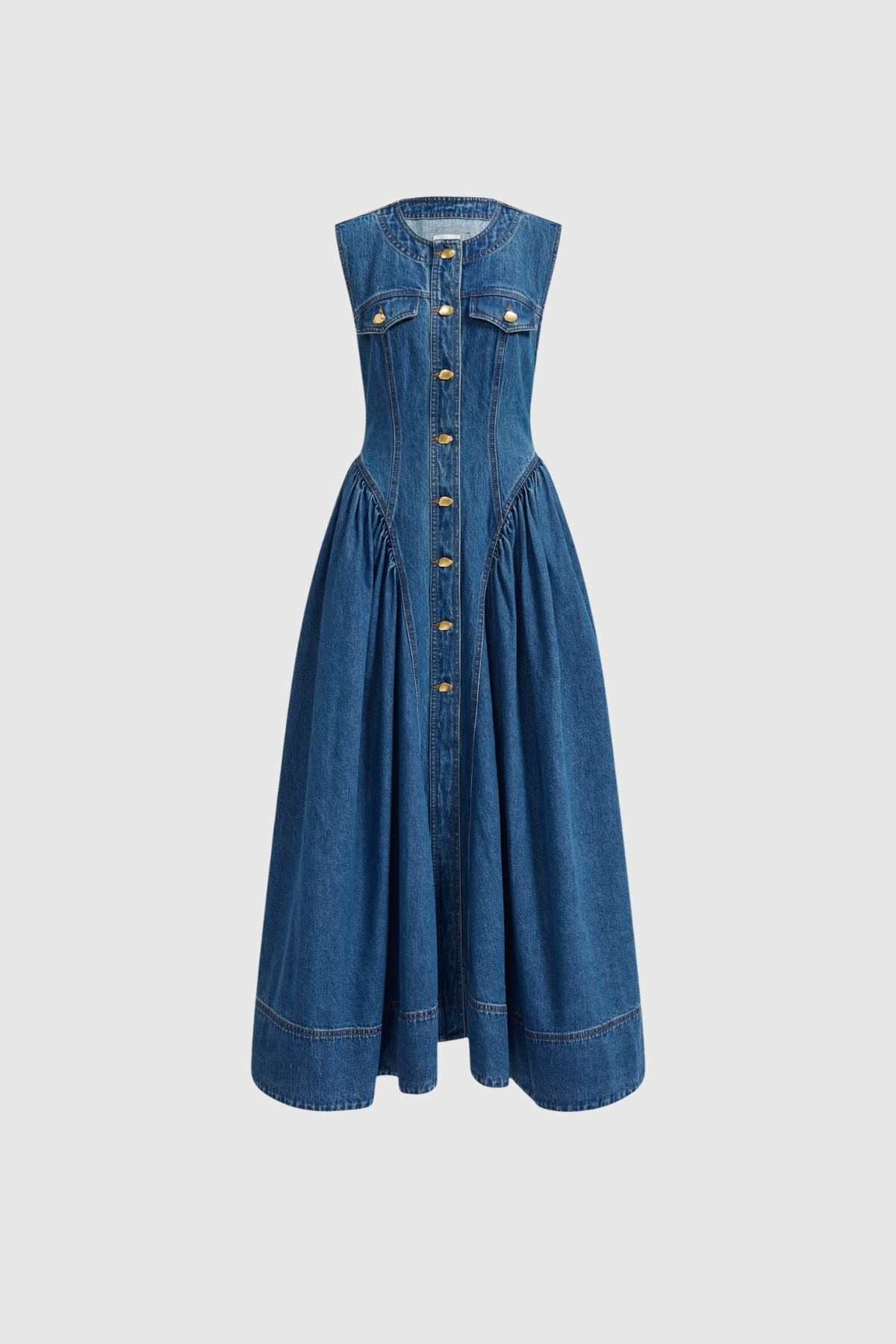 Kasib Sleeveless Denim Maxi Dress