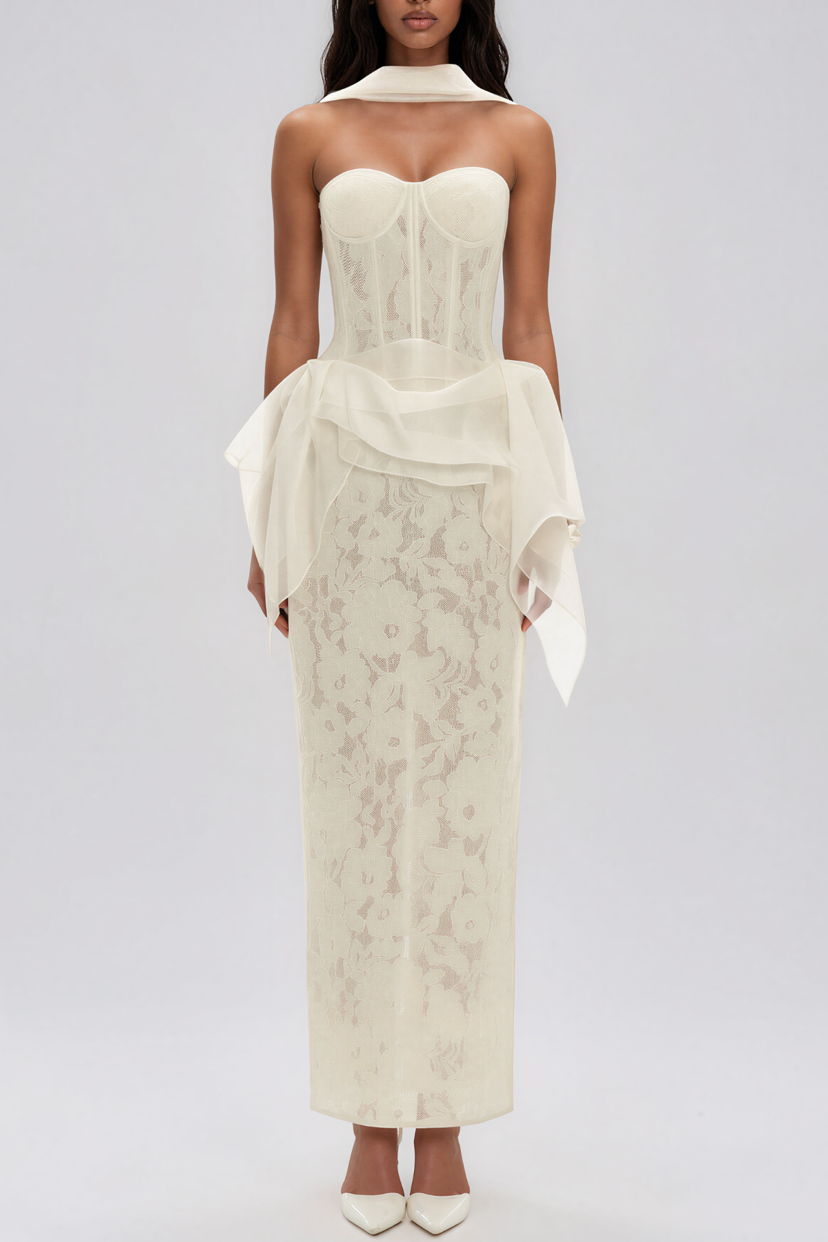 Kass Corset Lace Maxi Dress