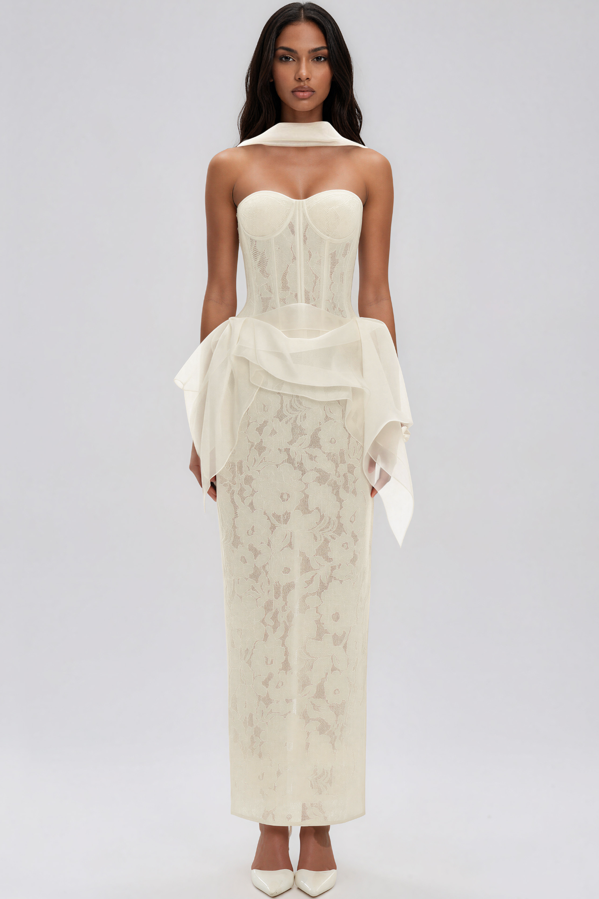 Kass Corset Lace Maxi Dress