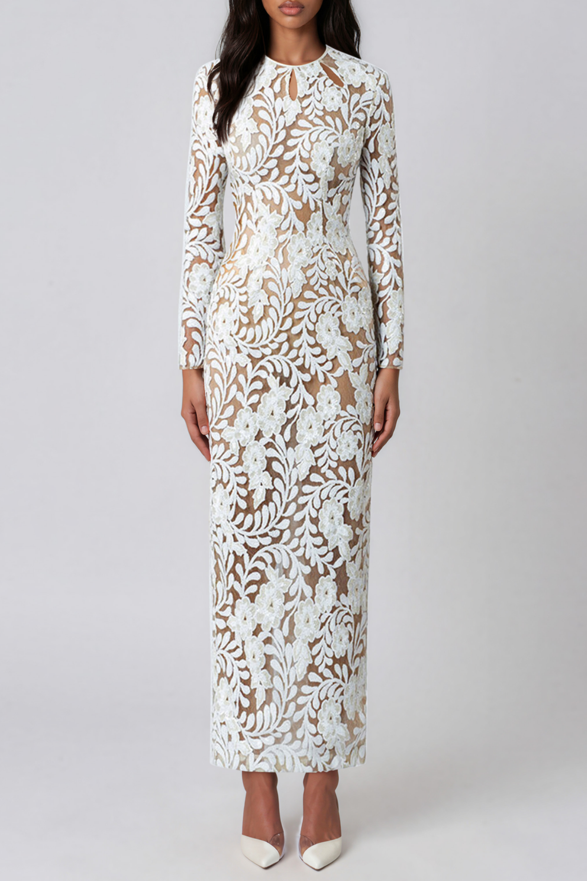 Kassandra Long Sleeve Embroidered Maxi Dress