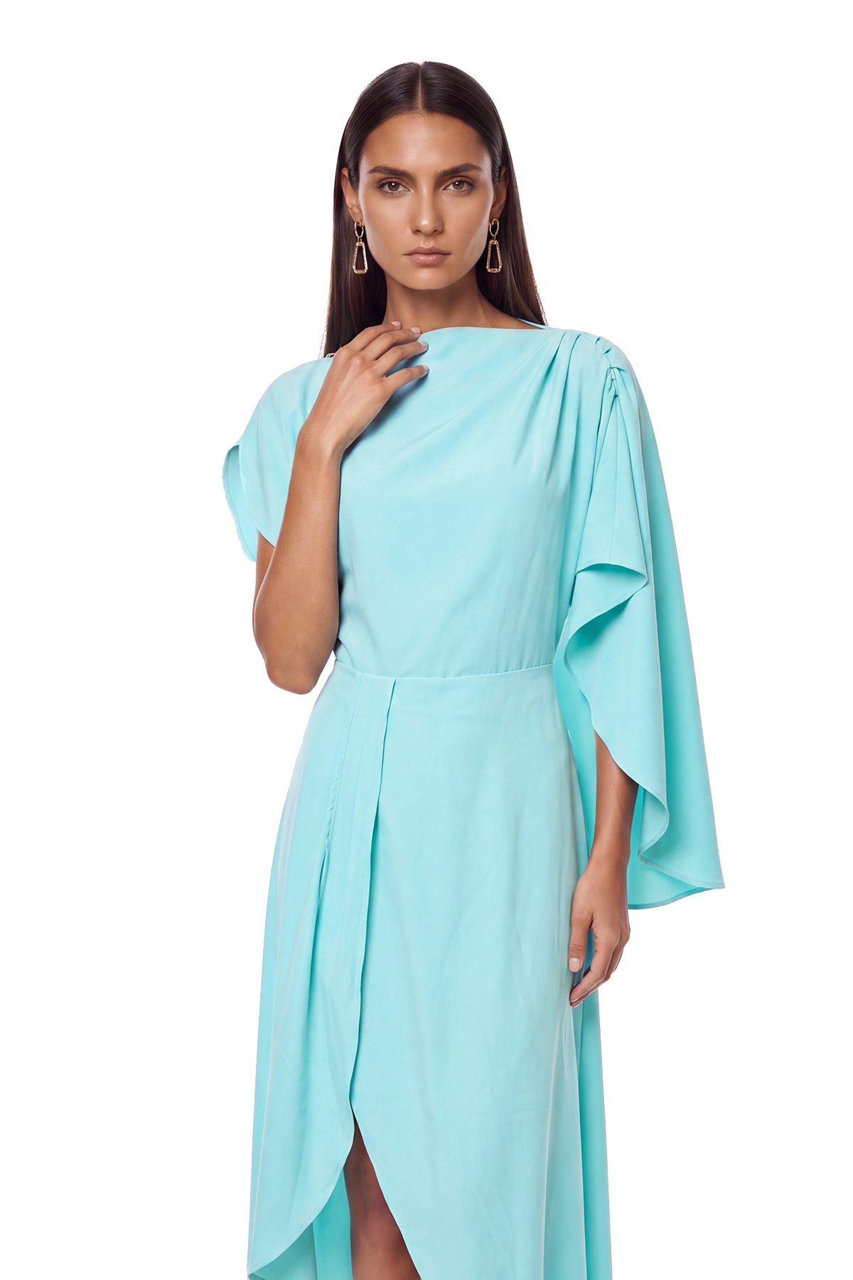 Katashi Asymmetric Draped Skirt Set