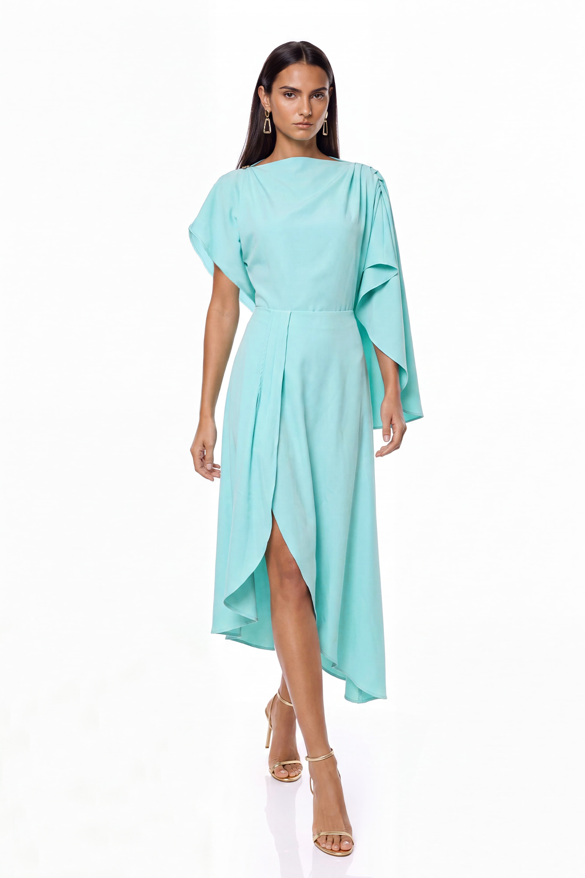 Katashi Asymmetric Draped Skirt Set