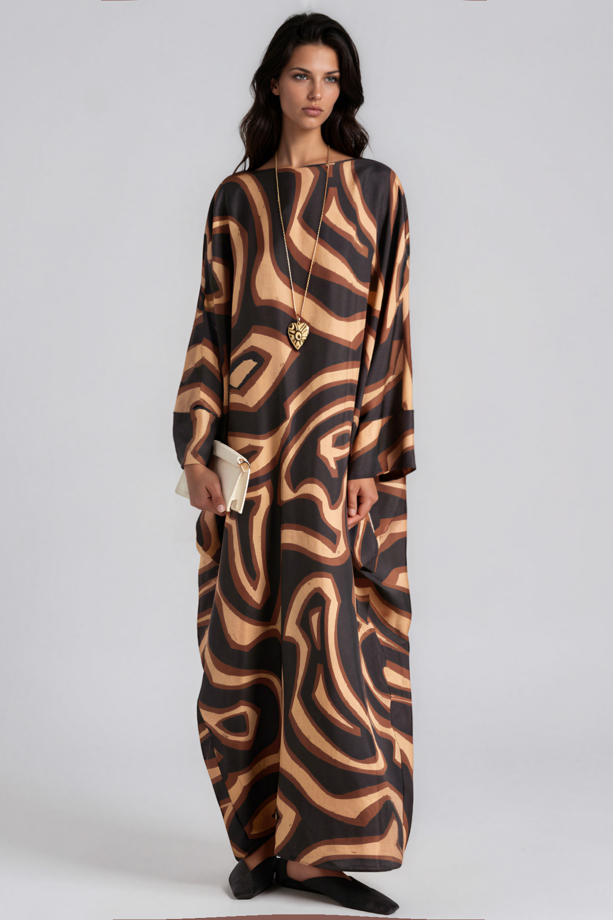 Katelin Long Sleeve Print Maxi Dress