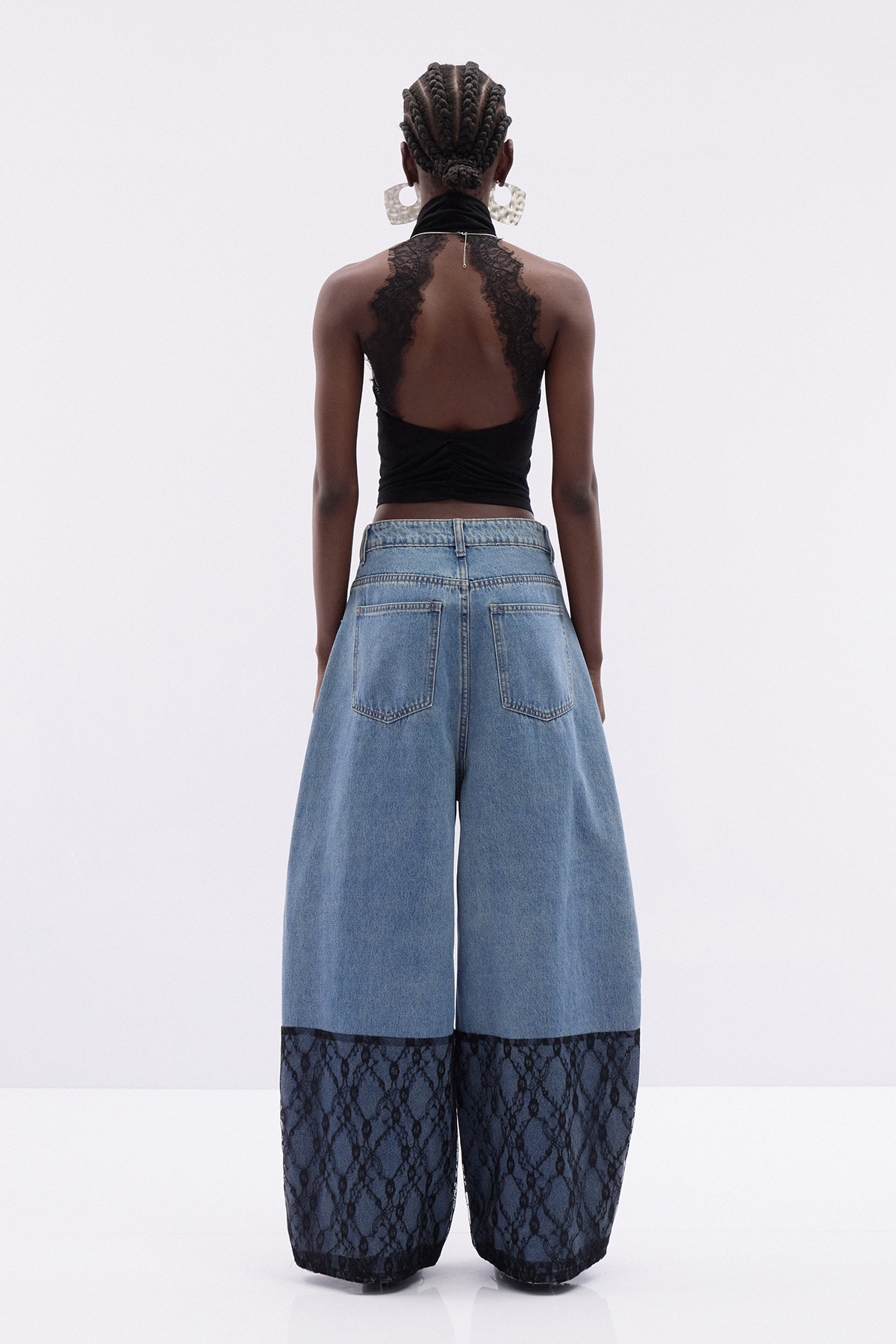 Kathleen Pearl Lace Baggy Jeans
