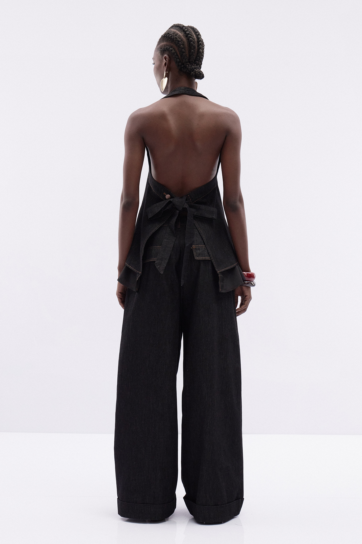 Katina Halter Neck Denim Pants Set