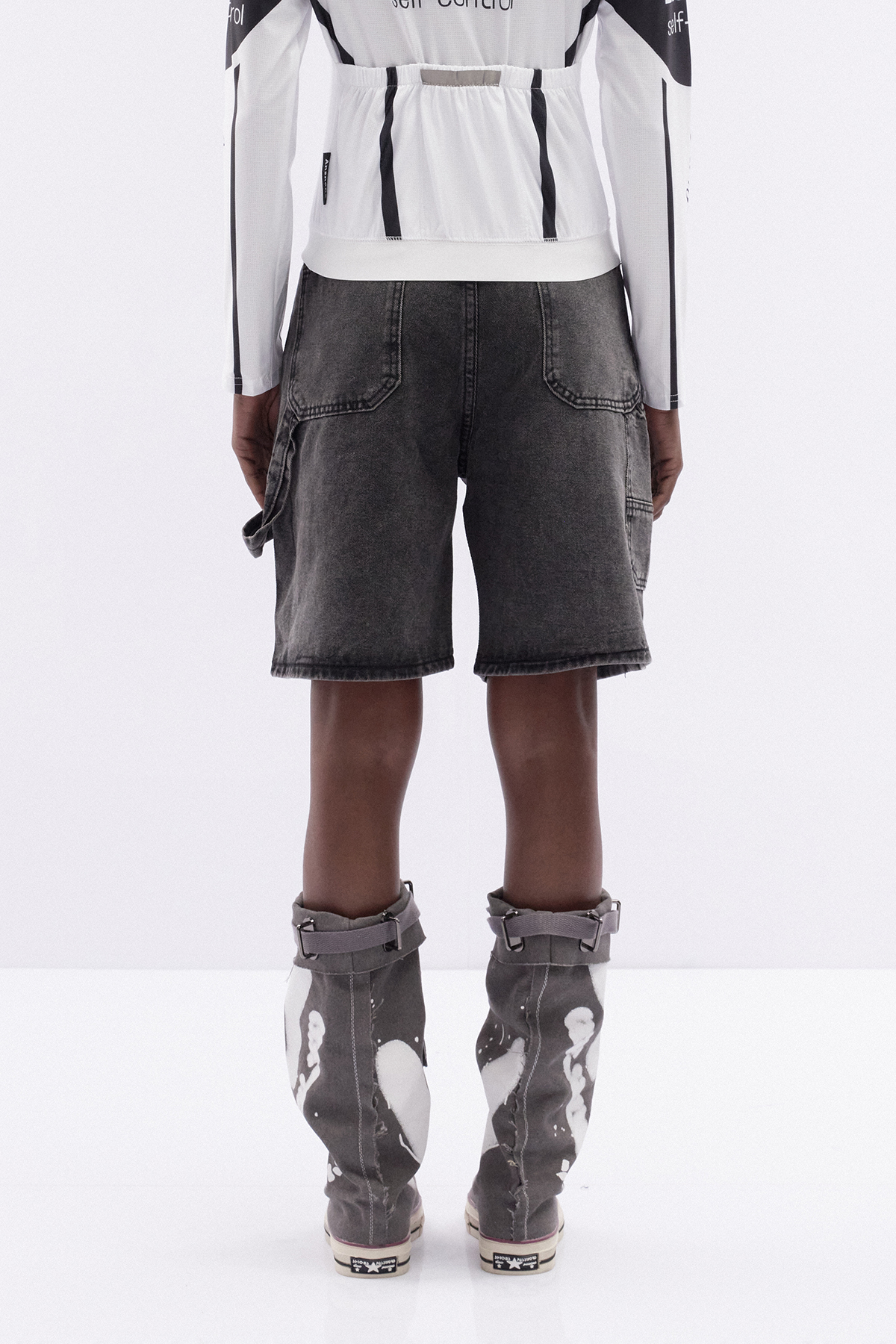 Katniss Print Rhinestone Denim Shorts