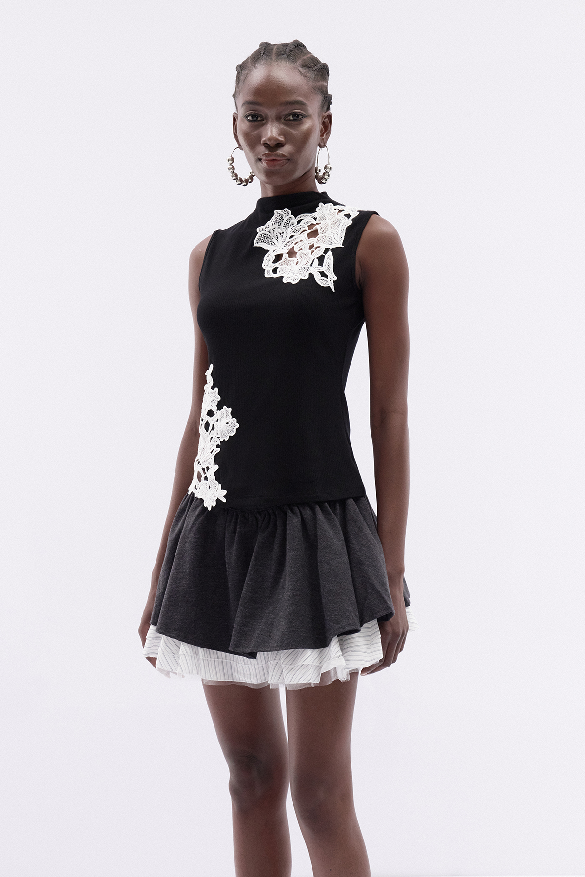 Katrice Lace Ruffle Skirt Set