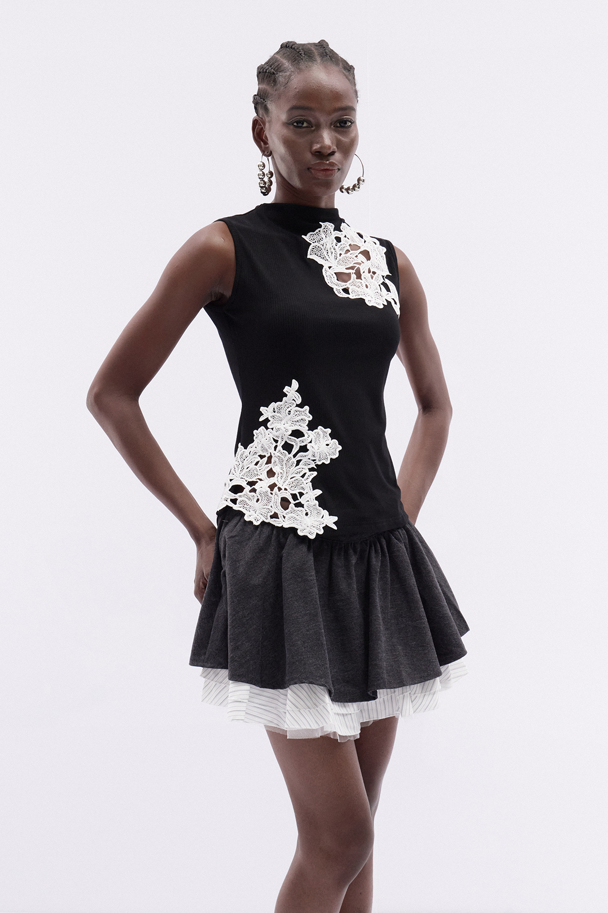Katrice Lace Ruffle Skirt Set