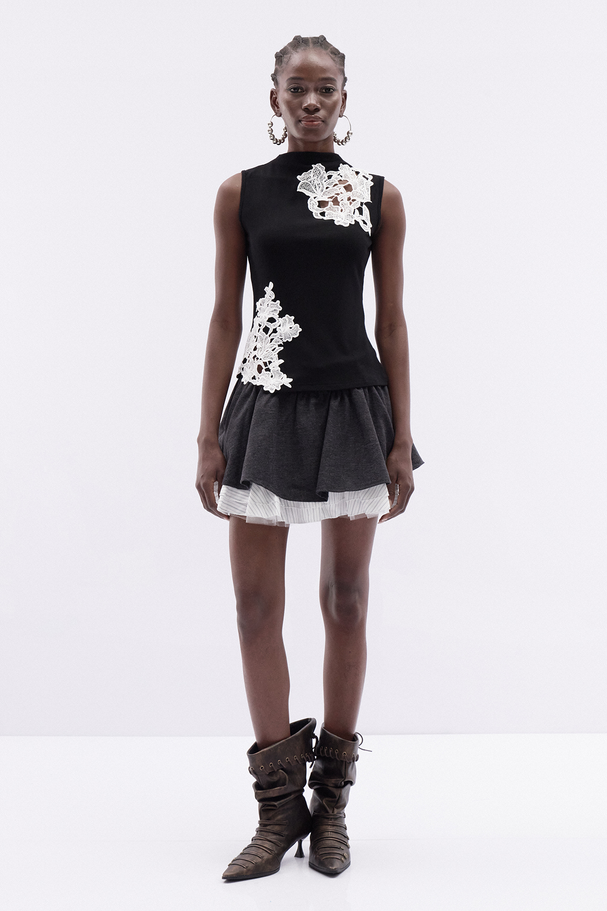 Katrice Lace Ruffle Skirt Set