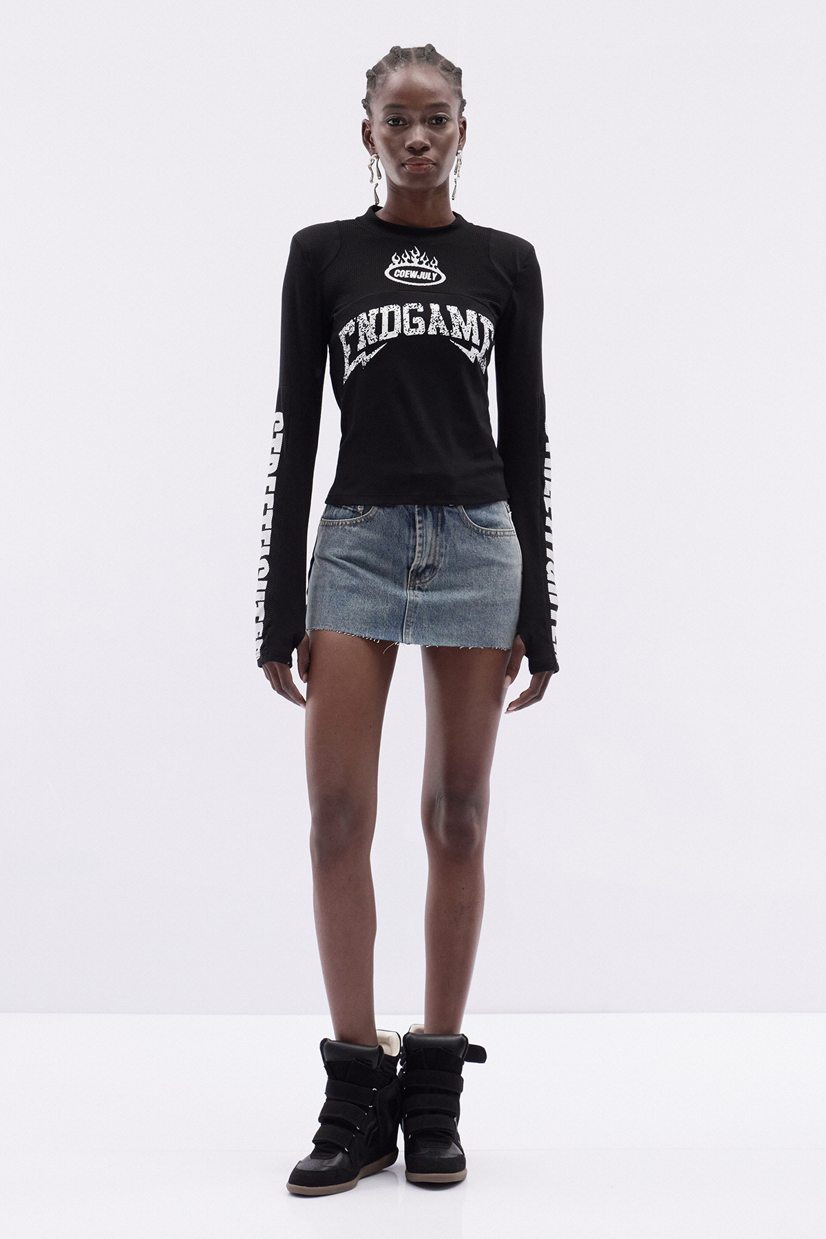 Katrien Deconstruct Denim Mini Skirt
