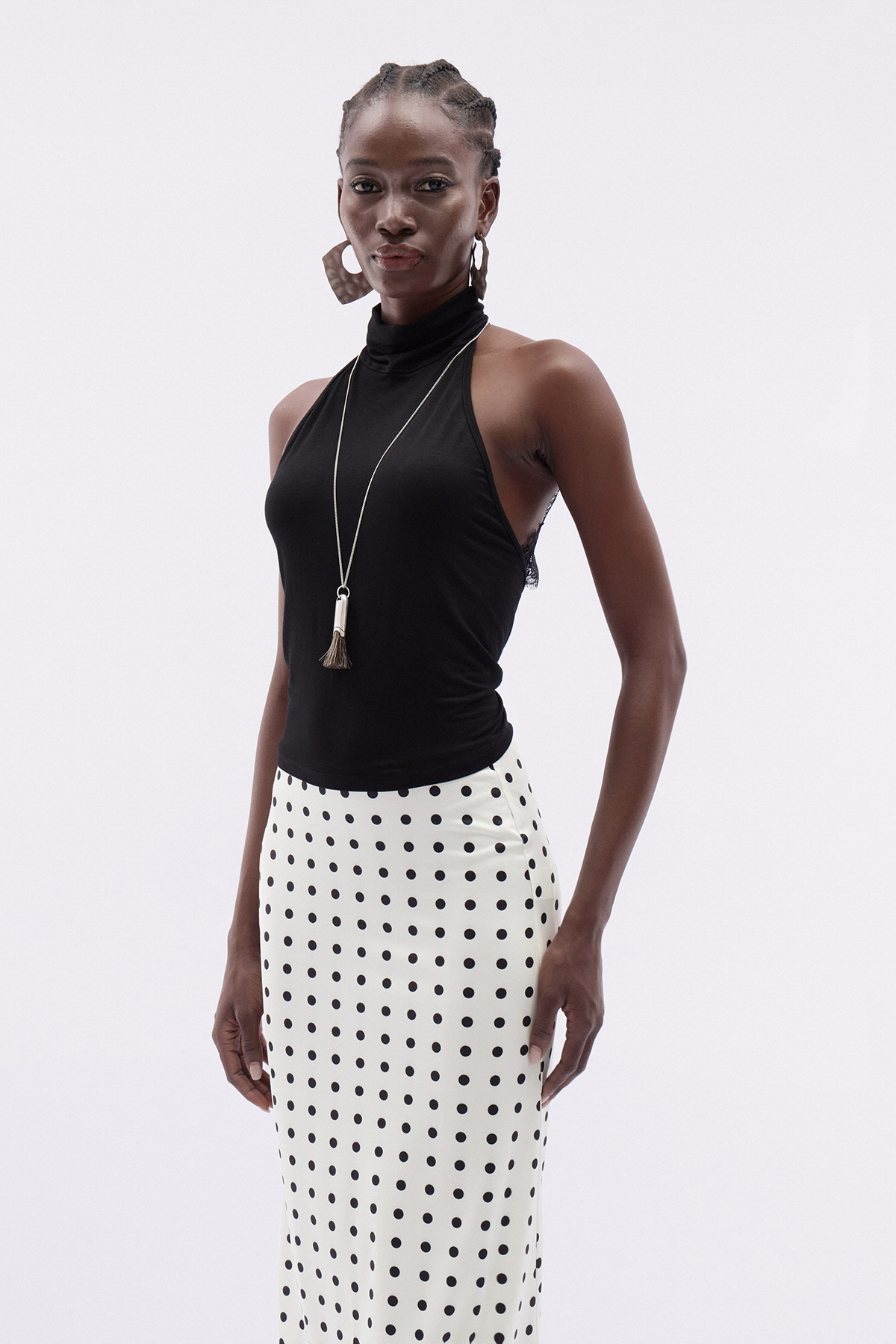 Katsuki Halter Neck Lace Top