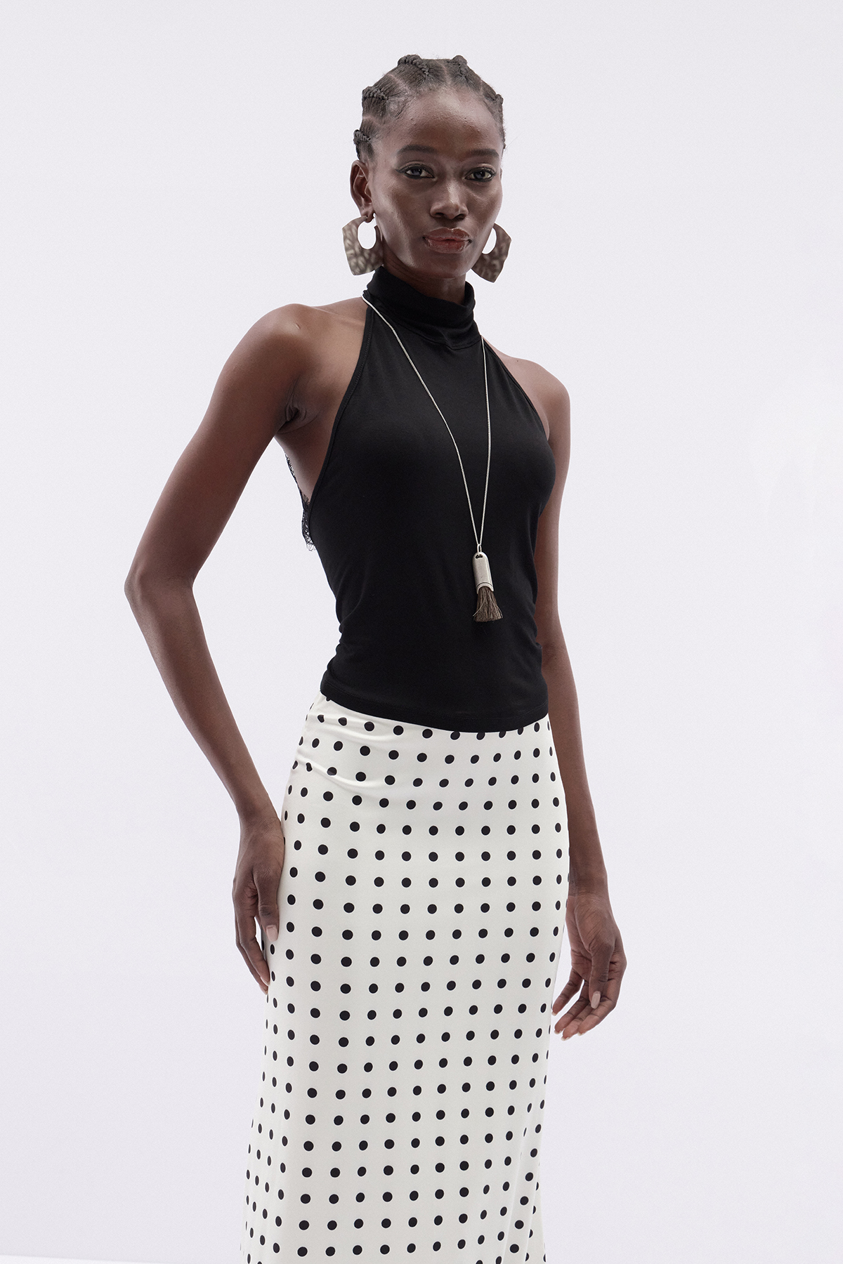 Katsuki Halter Neck Lace Top