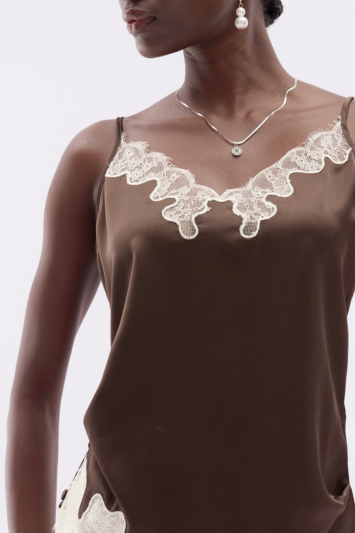 Katsuko Spaghetti Lace Asymmetric Top