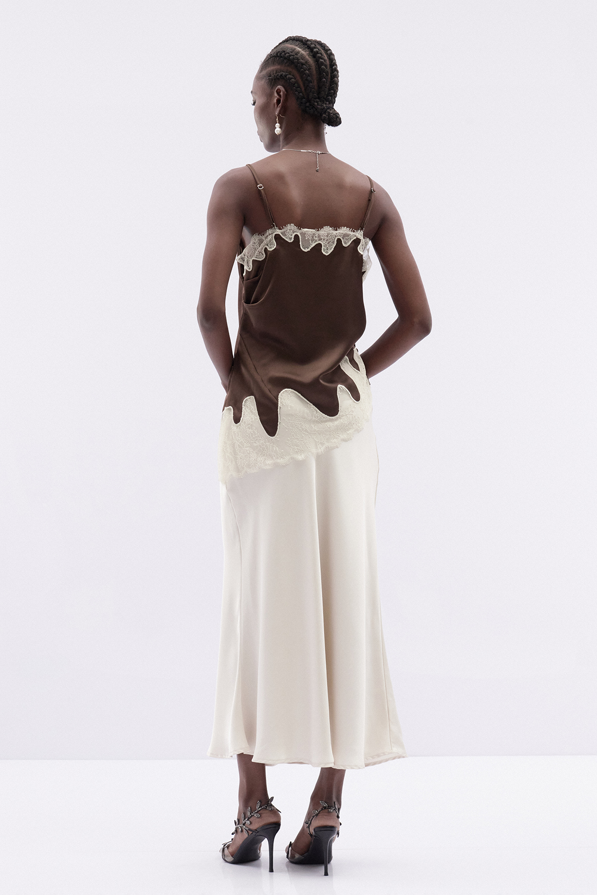 Katsuko Spaghetti Lace Asymmetric Top