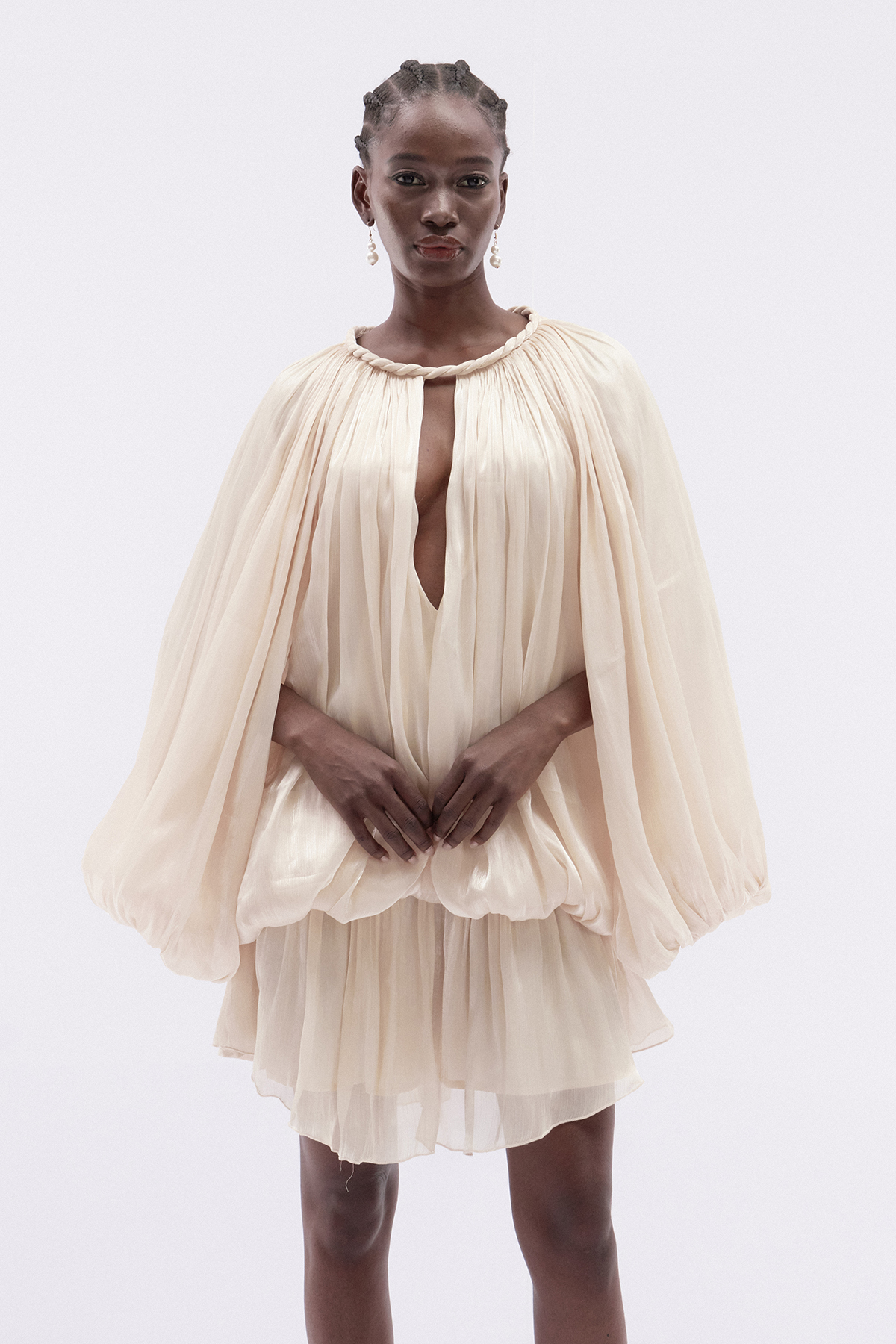 Katsumi Twist Draped Mini Dress